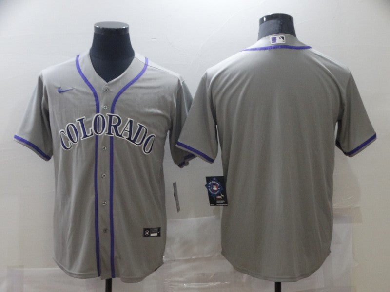 Men's Colorado Rockies Gray Replica Blank Jerseys