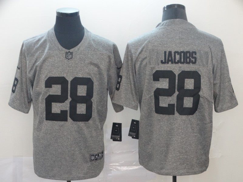 Men's Las Vegas Raiders Josh Jacobs #28 Gray Game Player Jerseys