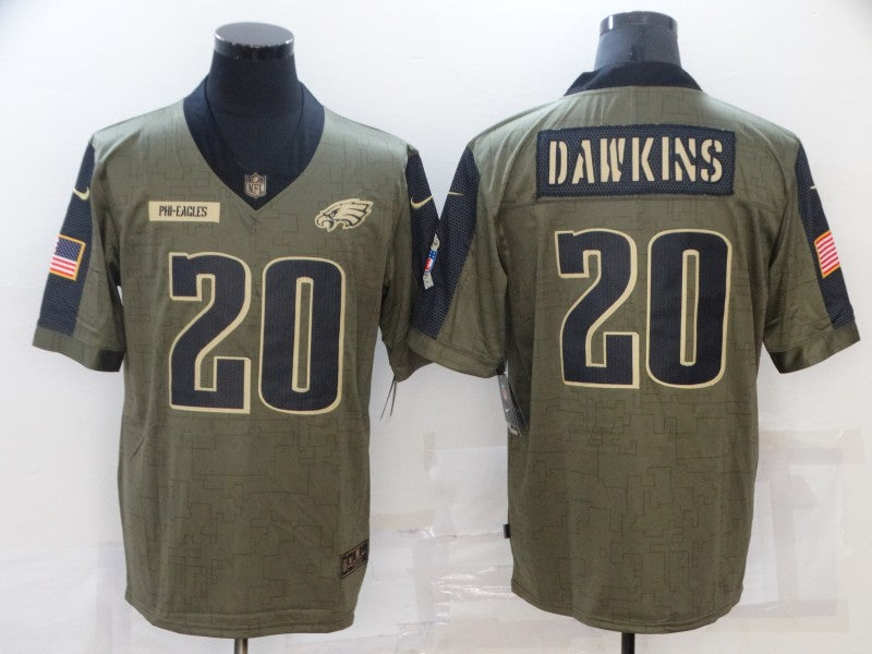Men's Philadelphia Eagles Brian Dawkins #20 Brown Team Game Jerseys
