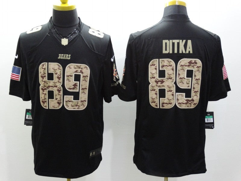 Men's Chicago Bears Mike Ditka #89 Black Game Player Jerseys