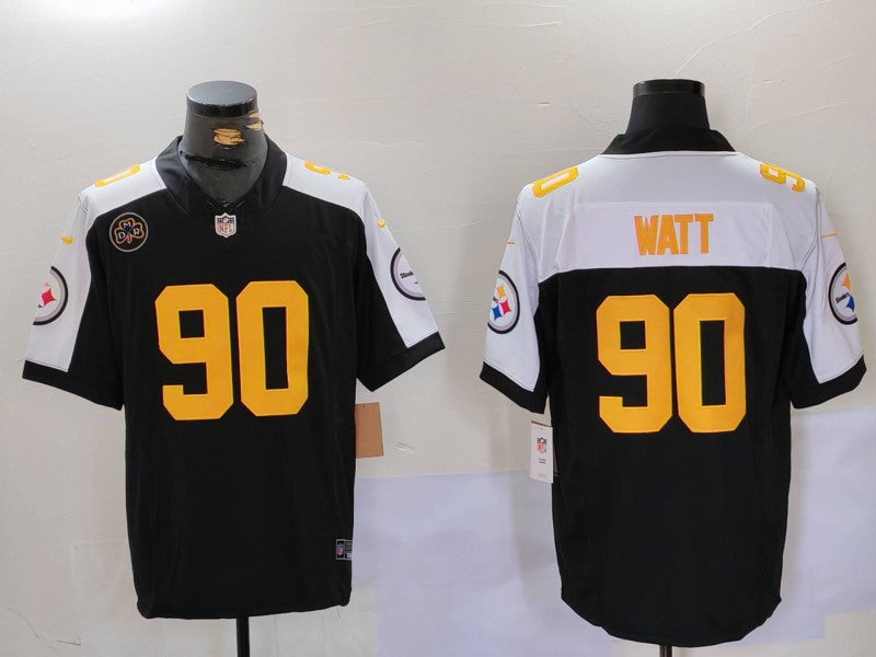 Men's Pittsburgh Steelers T.J. Watt #90 Black Alternate Game Player Jerseys