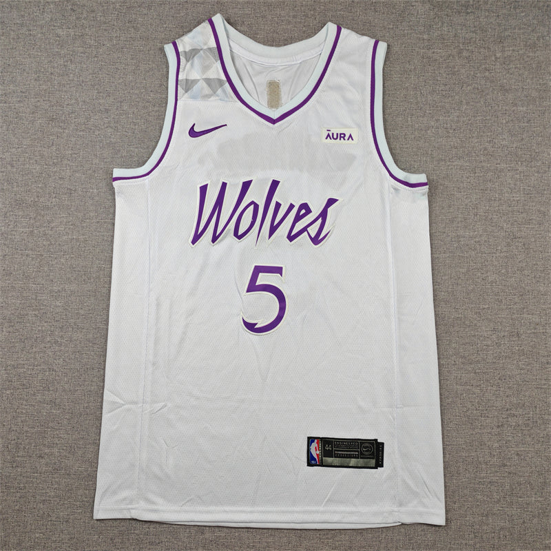 Men's Minnesota Timberwolves Anthony Edwards #5 White Swingman Player Jerseys