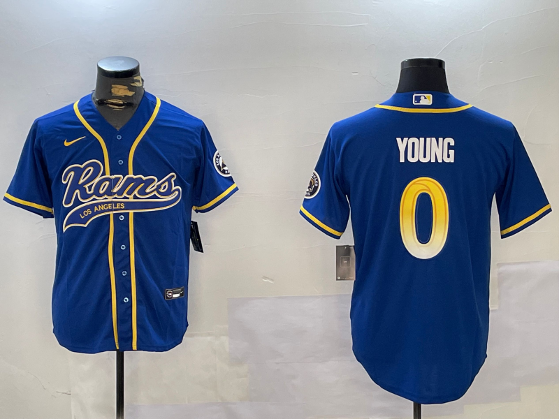 Men's Los Angeles Rams Byron Young #0 Royal Game Jerseys