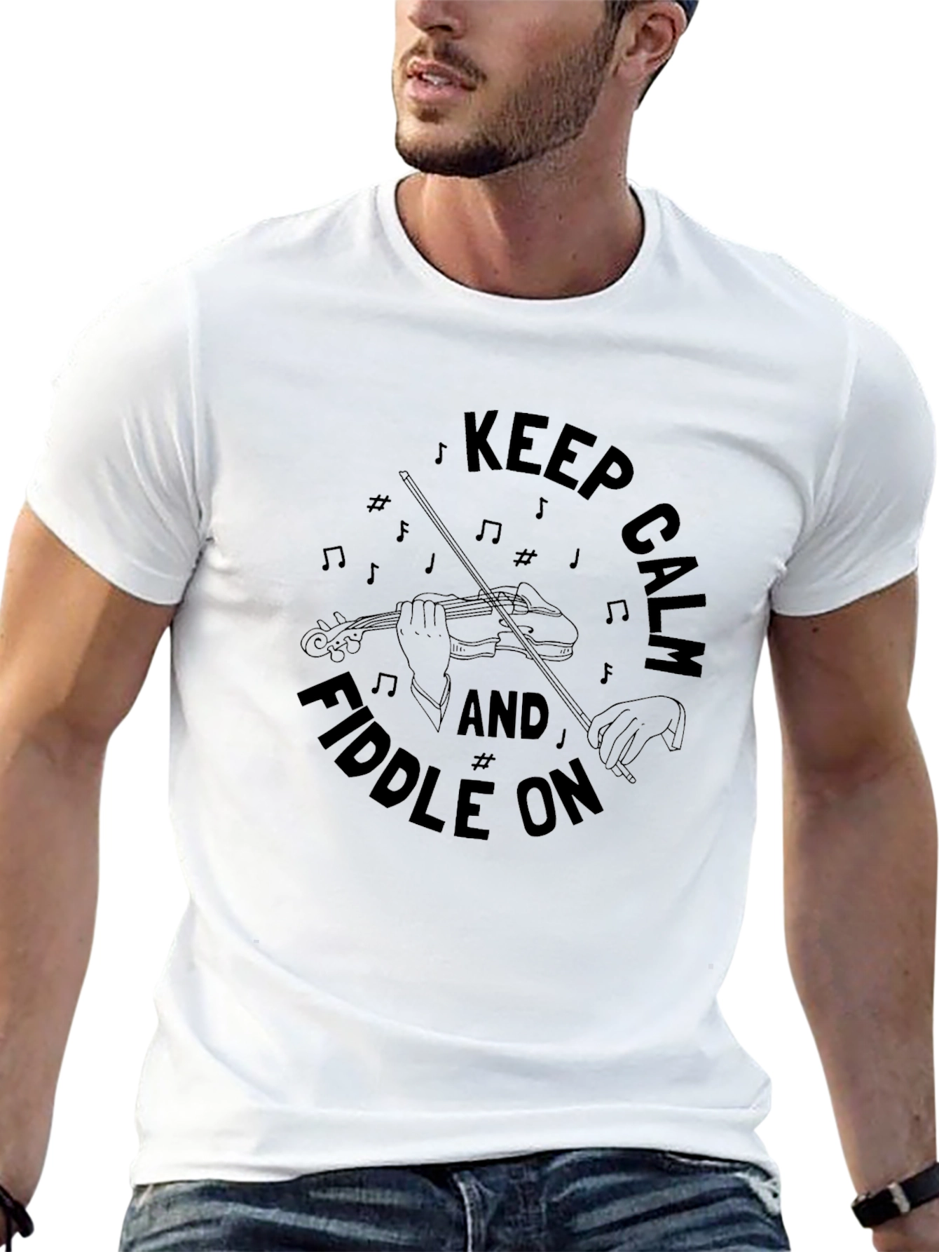 Keep Calm & Fiddle On Graphic T-Shirt