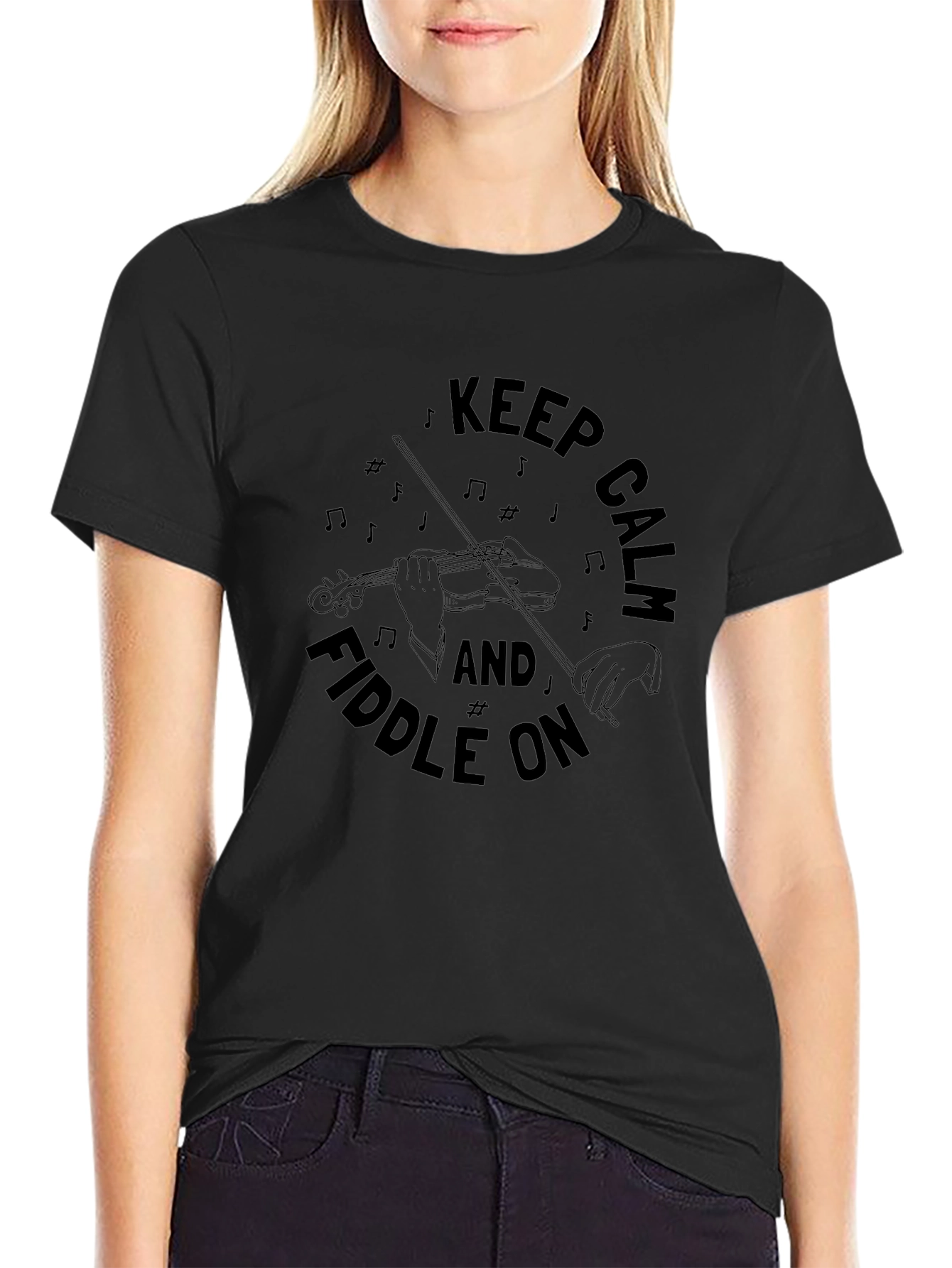Keep Calm & Fiddle On Graphic T-Shirt