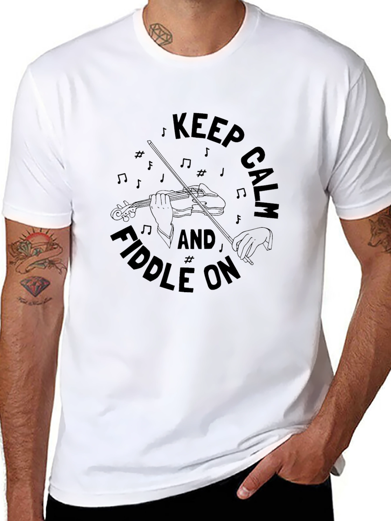 Keep Calm & Fiddle On Graphic T-Shirt