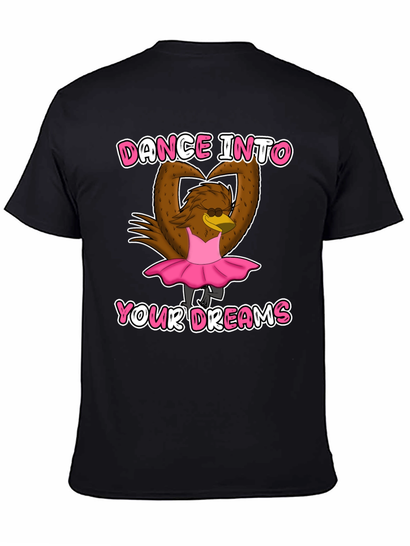 Dance Dreams T-Shirt: Ballerina Cartoon Bird Tee