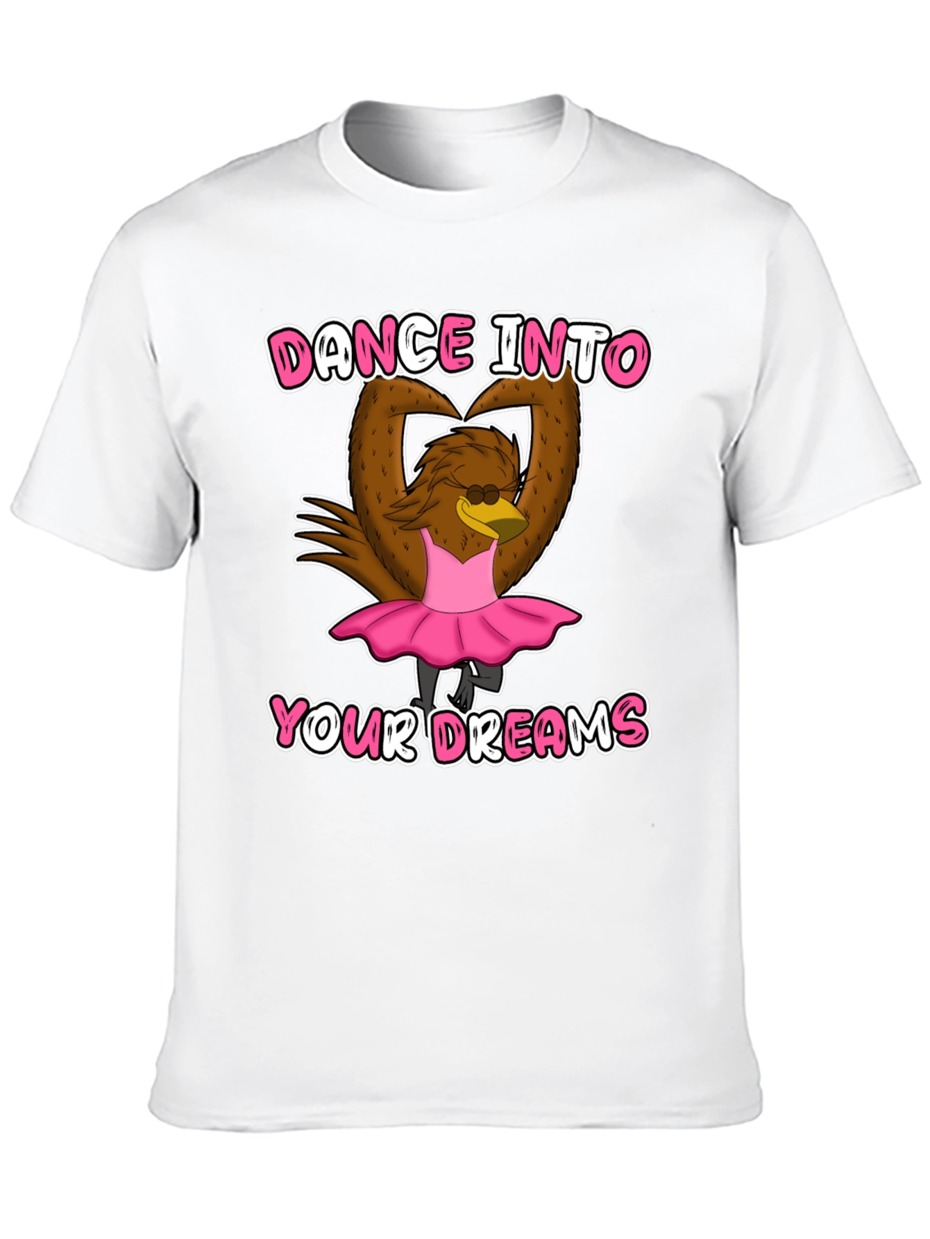 Dance Dreams T-Shirt: Ballerina Cartoon Bird Tee