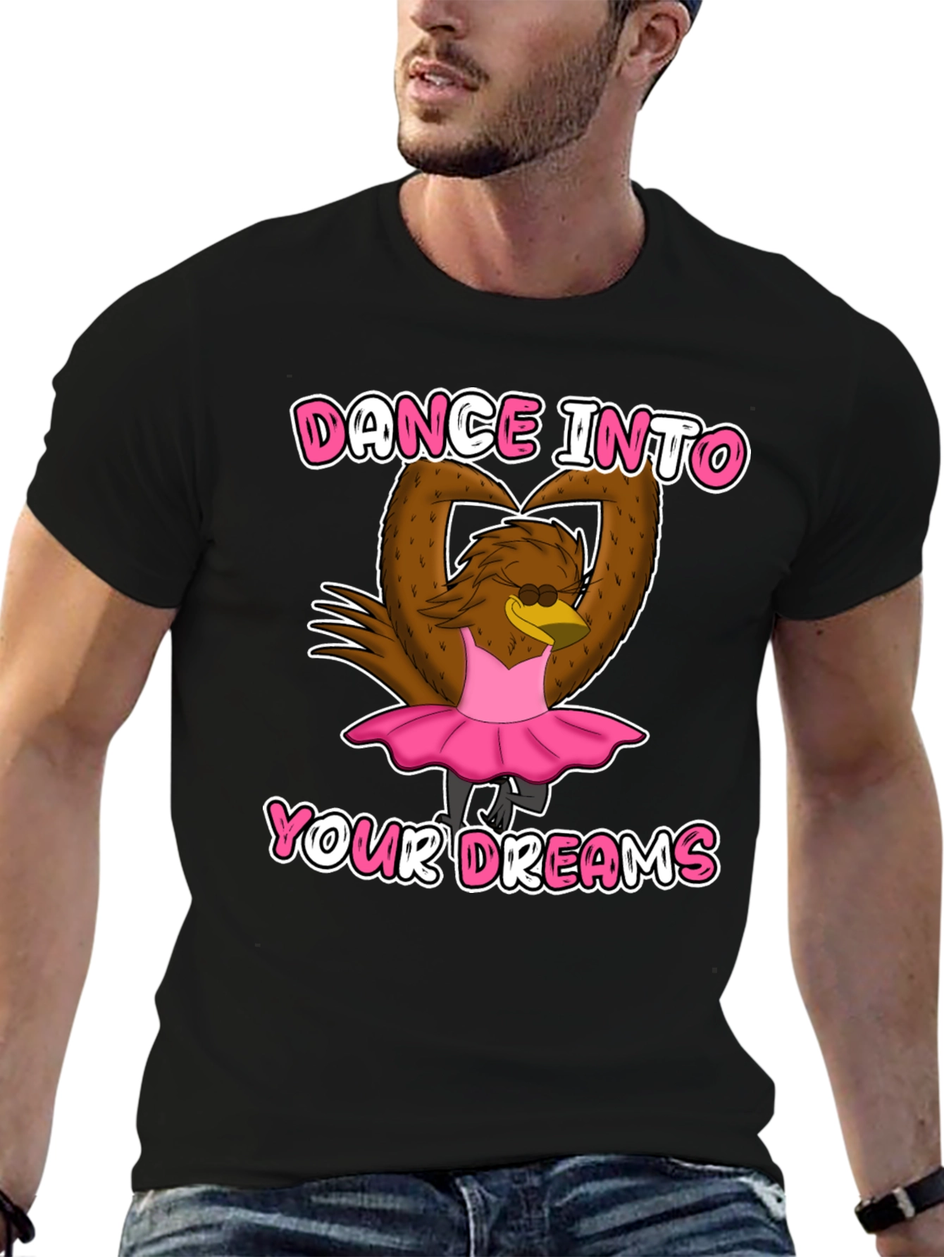 Dance Dreams T-Shirt: Ballerina Cartoon Bird Tee