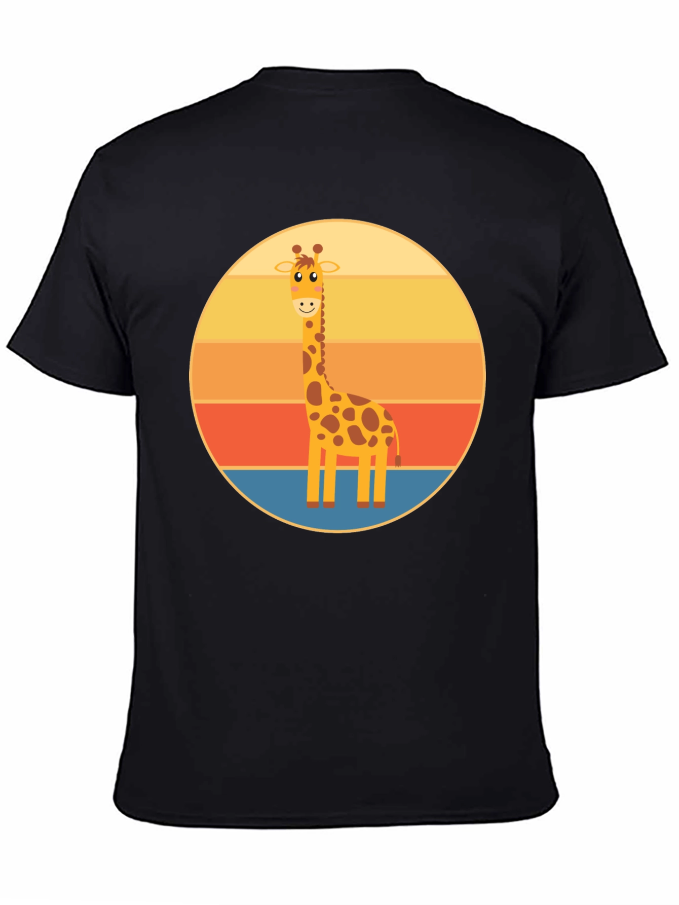 Giraffe Sunset T-Shirt - Cute Animal Design