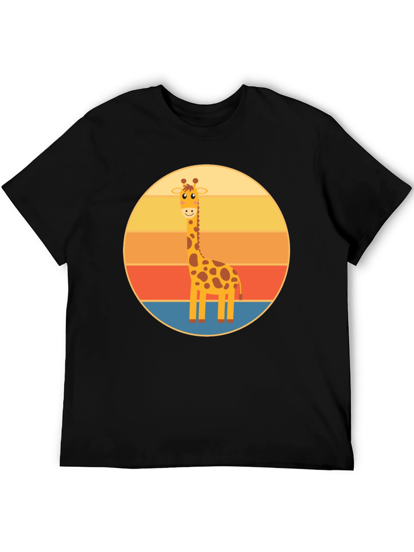Giraffe Sunset T-Shirt - Cute Animal Design