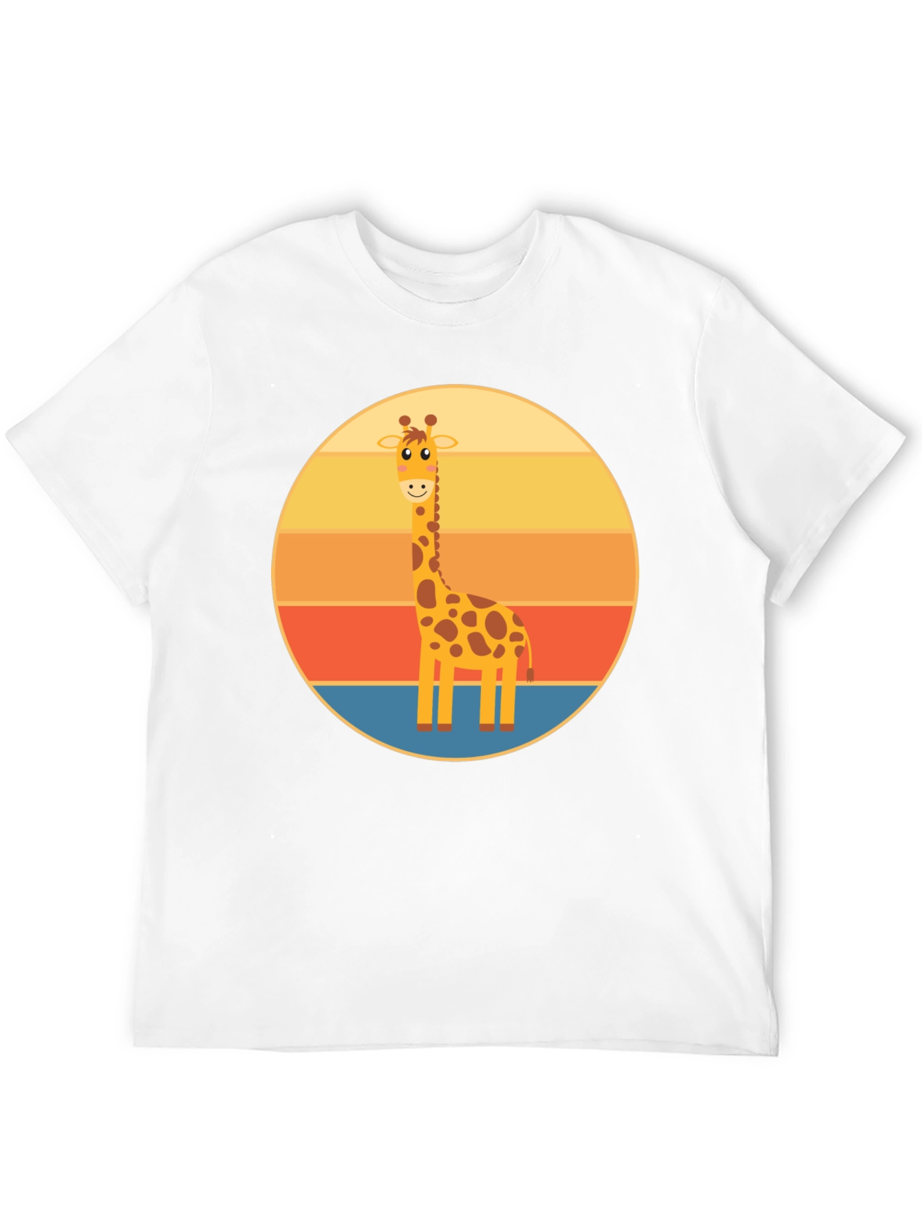 Giraffe Sunset T-Shirt - Cute Animal Design
