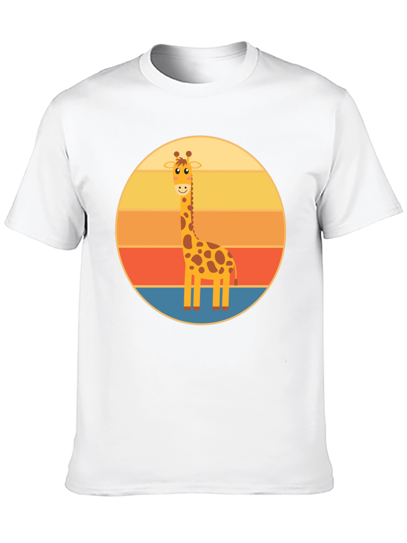 Giraffe Sunset T-Shirt - Cute Animal Design