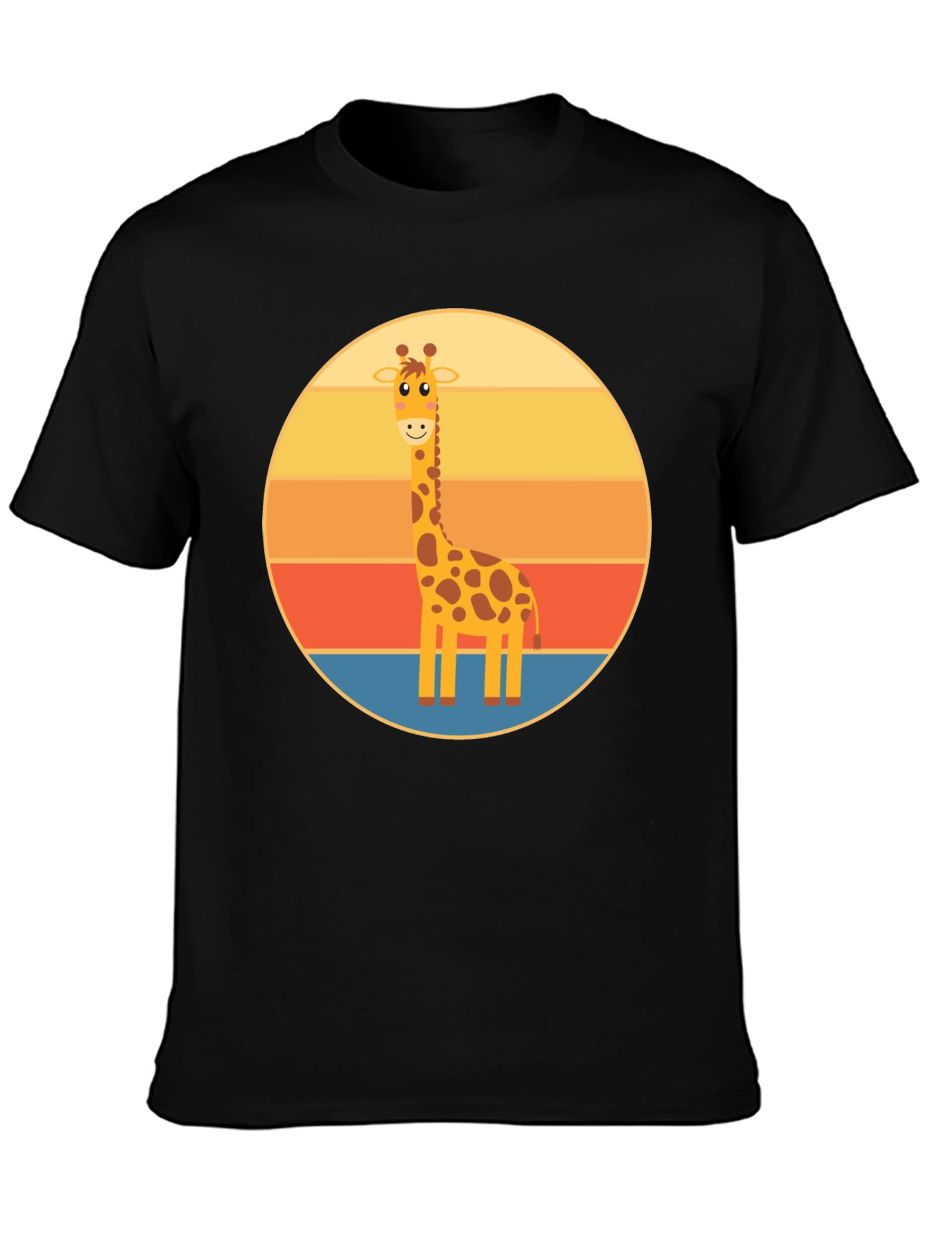 Giraffe Sunset T-Shirt - Cute Animal Design
