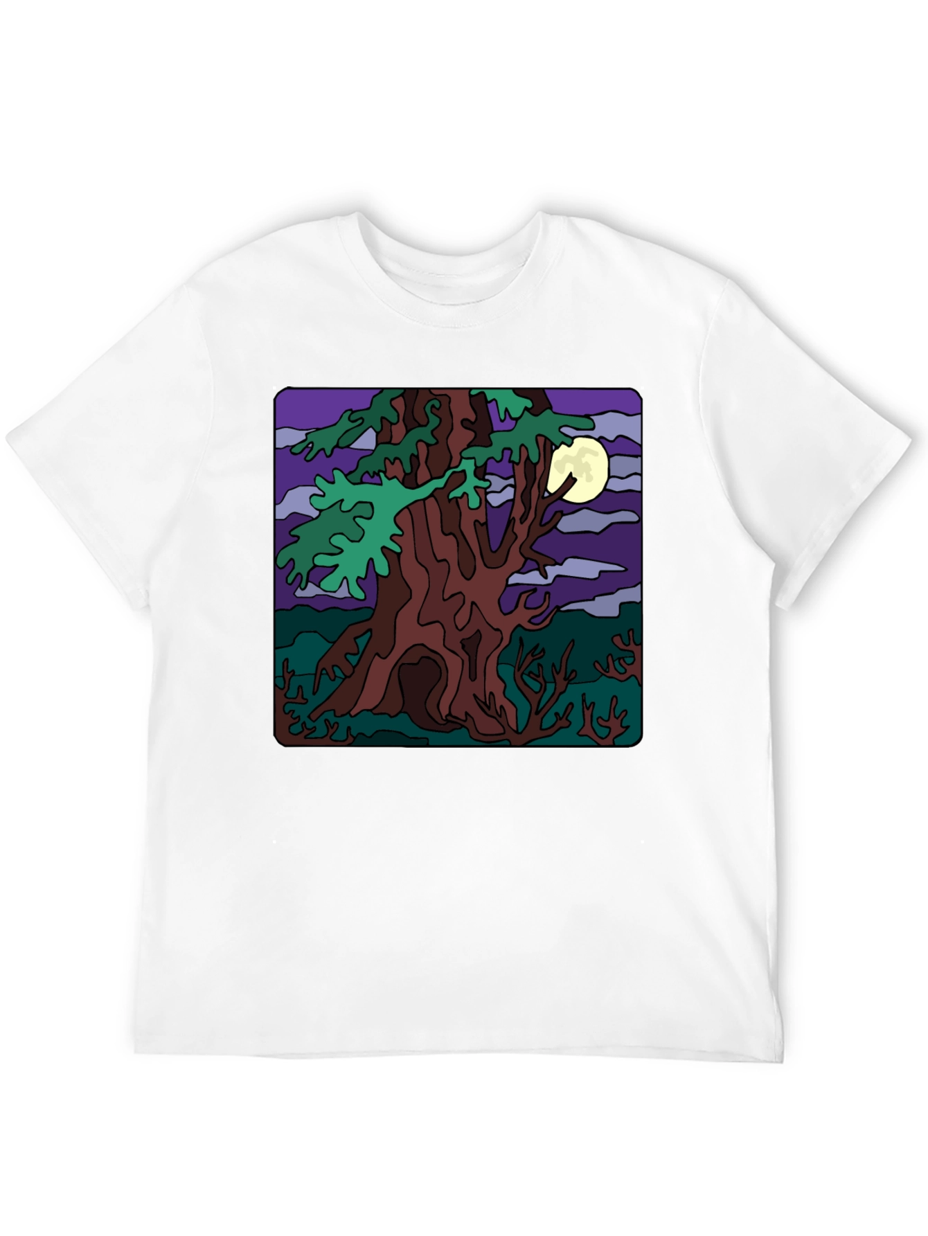 Mystic Night Tree Graphic T-Shirt