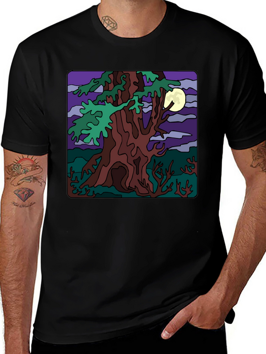 Mystic Night Tree Graphic T-Shirt
