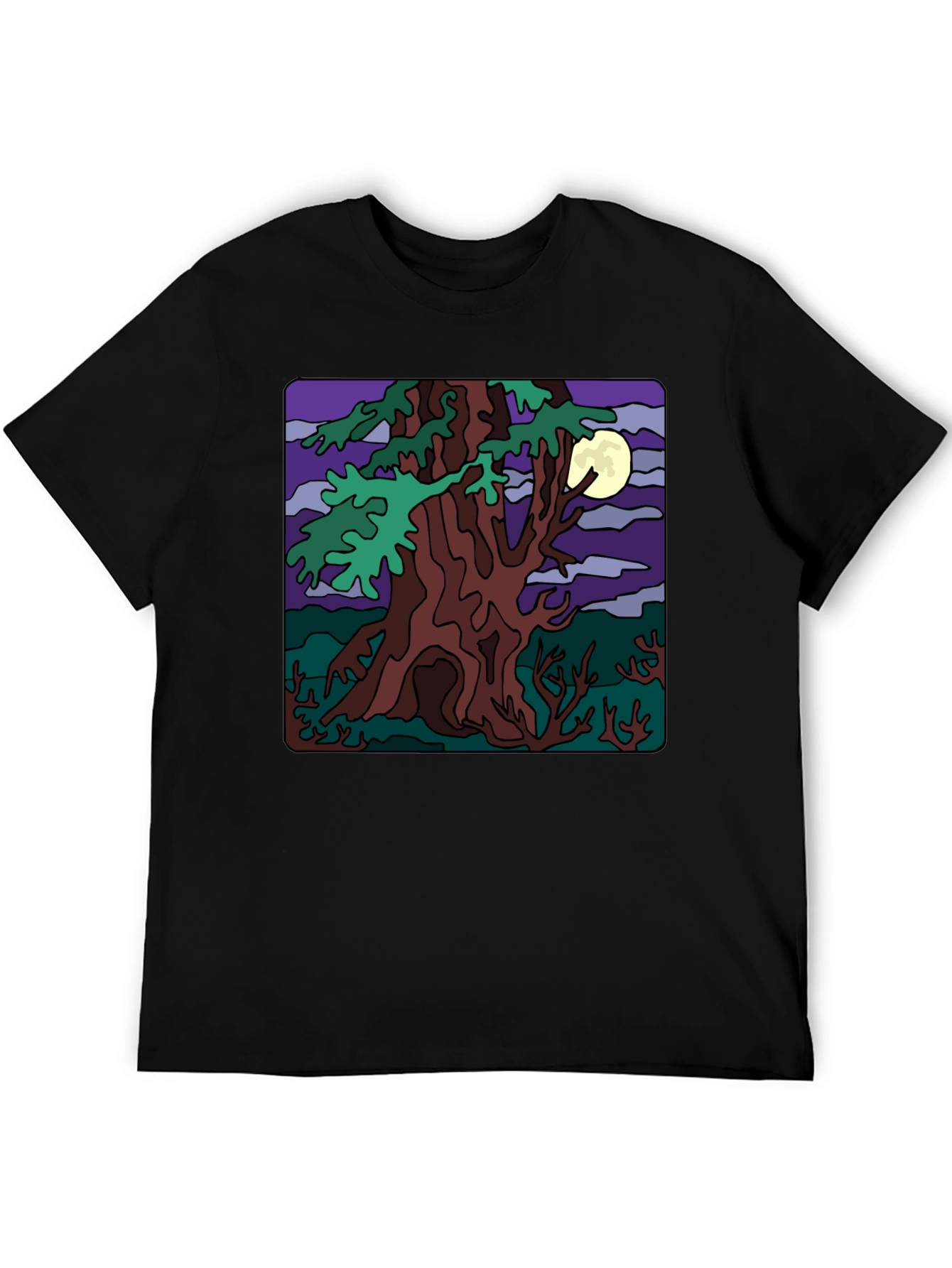 Mystic Night Tree Graphic T-Shirt