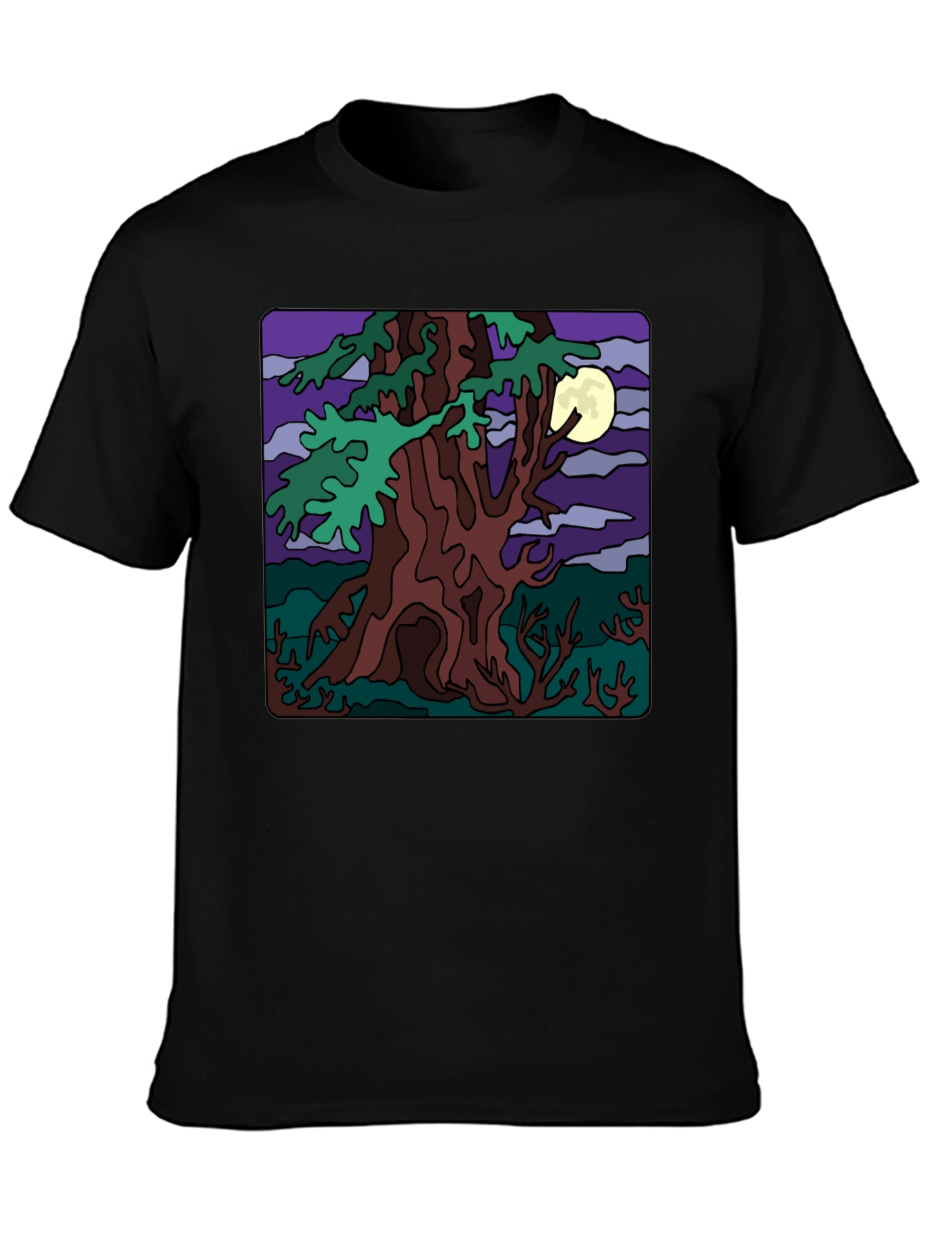 Mystic Night Tree Graphic T-Shirt