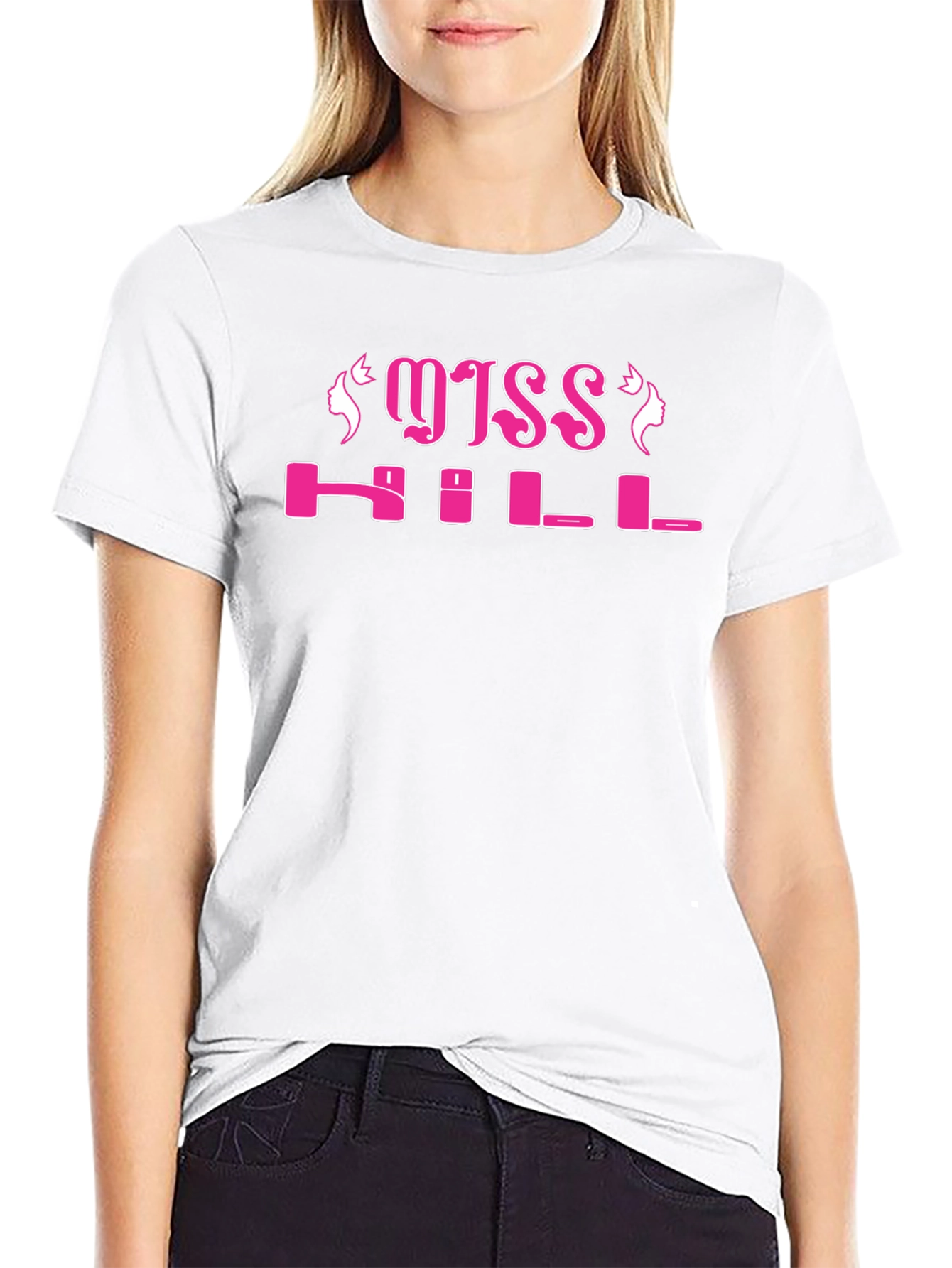 Miss Hill Graphic Tee - Black Cotton T-Shirt