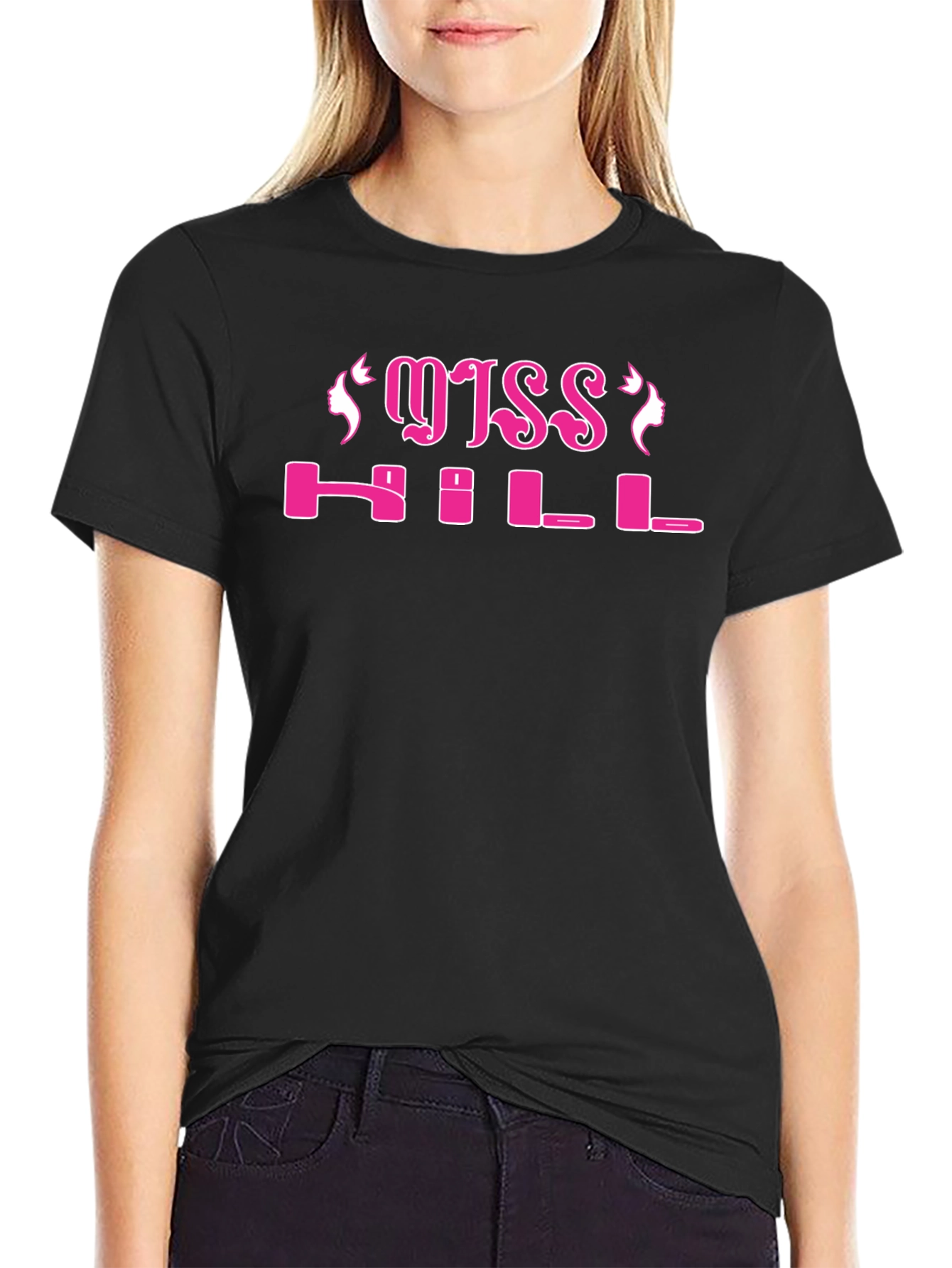 Miss Hill Graphic Tee - Black Cotton T-Shirt