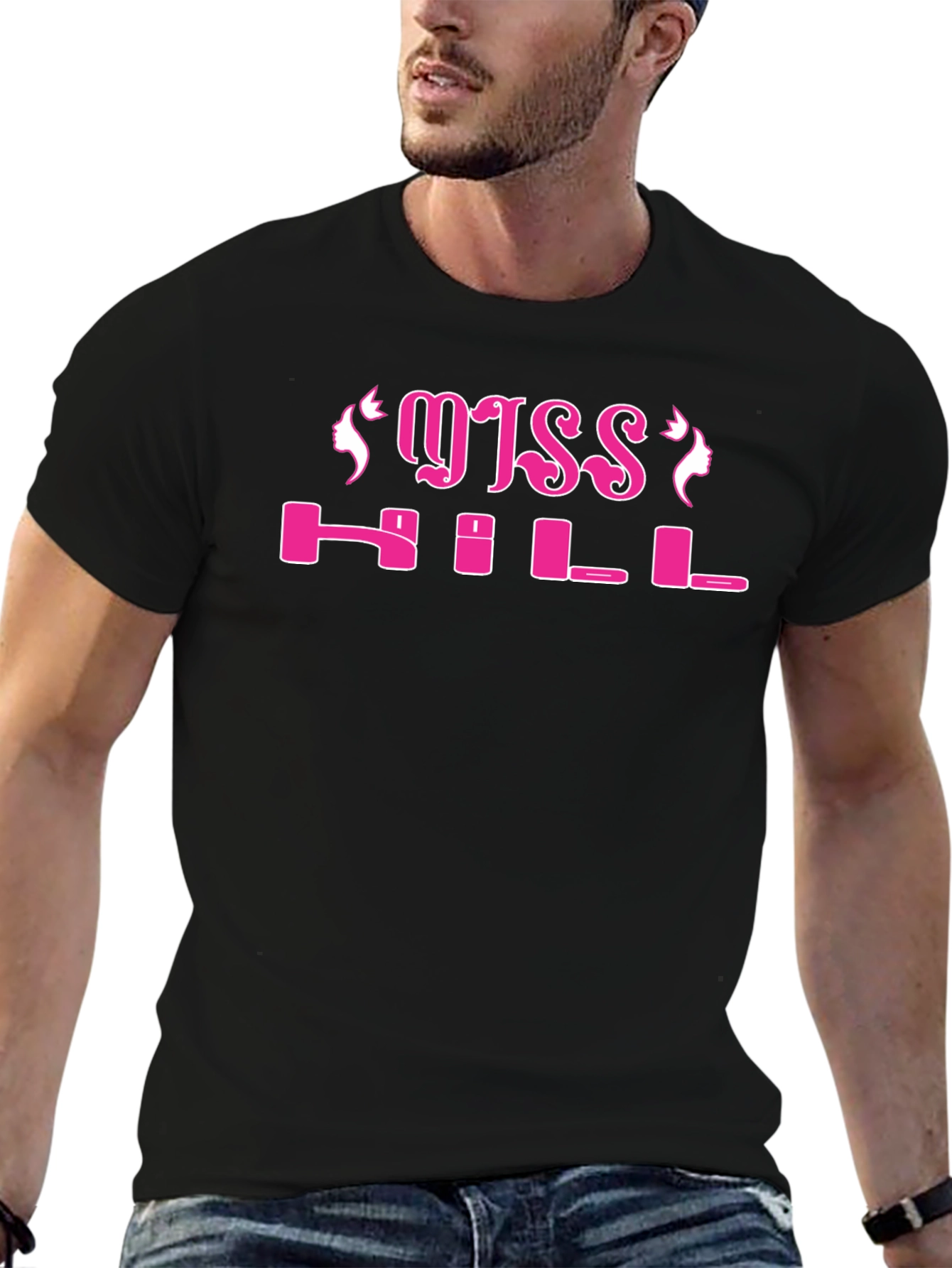 Miss Hill Graphic Tee - Black Cotton T-Shirt