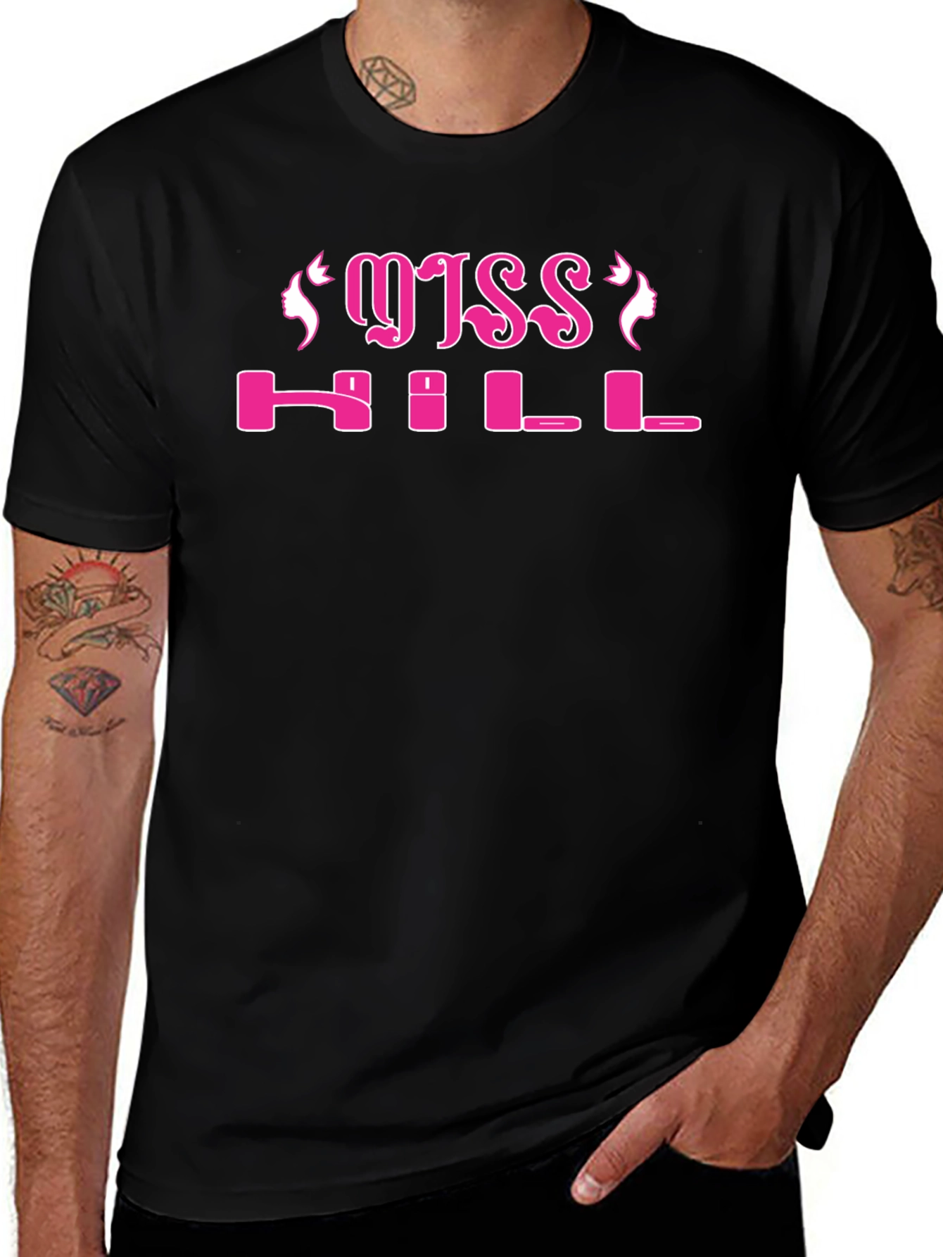 Miss Hill Graphic Tee - Black Cotton T-Shirt