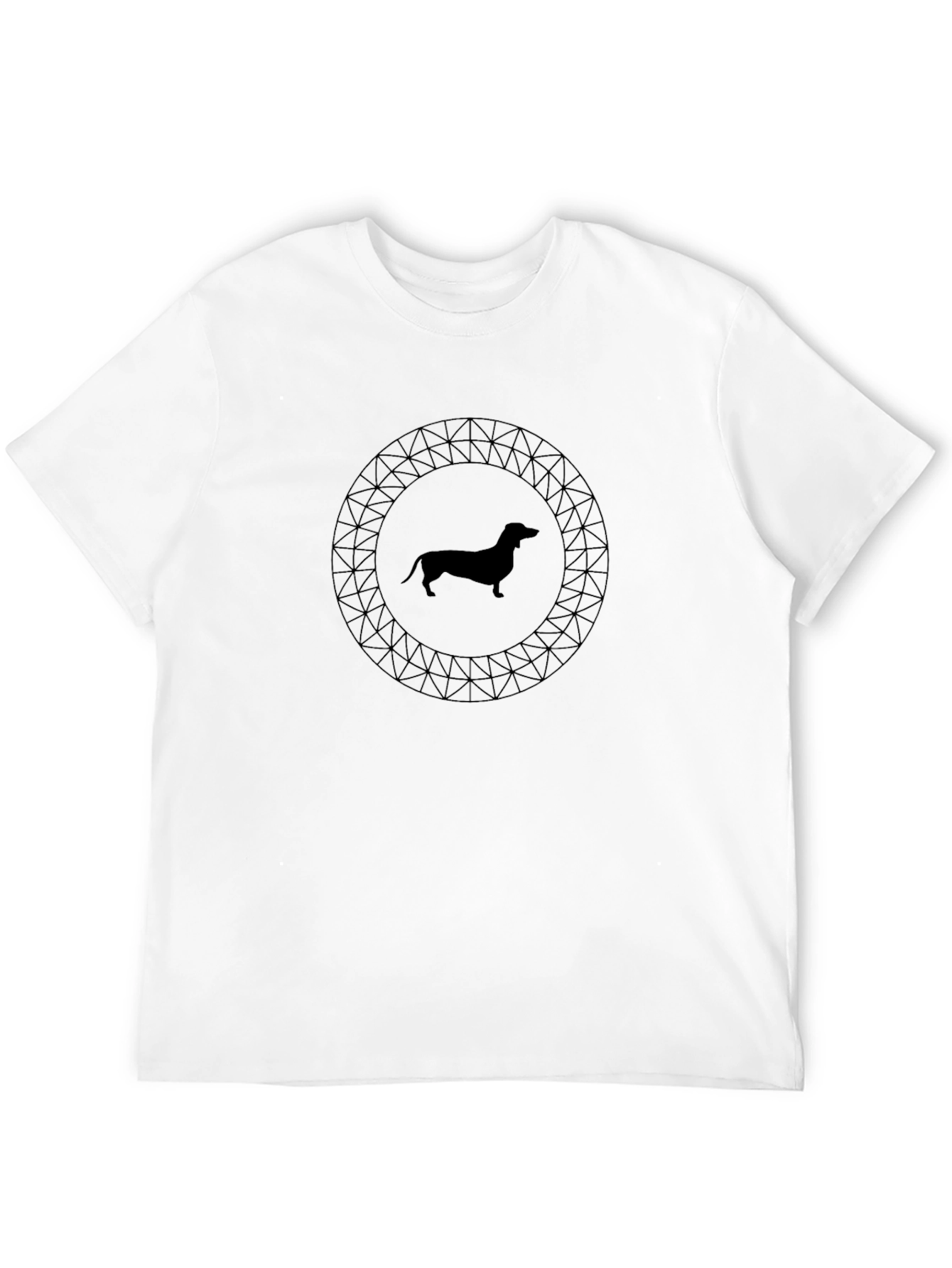 Dachshund Dog Silhouette Graphic Tee - Black