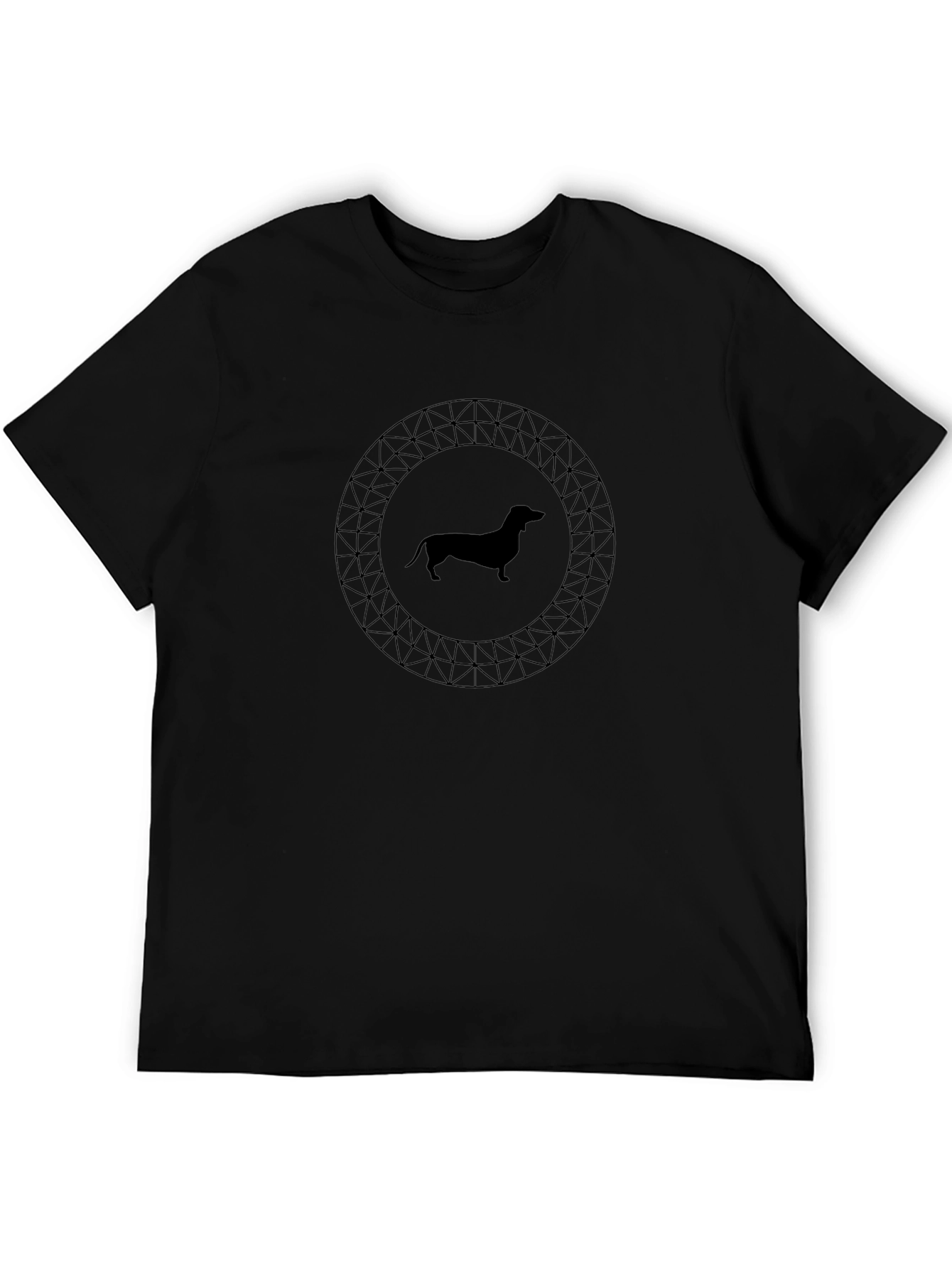 Dachshund Dog Silhouette Graphic Tee - Black
