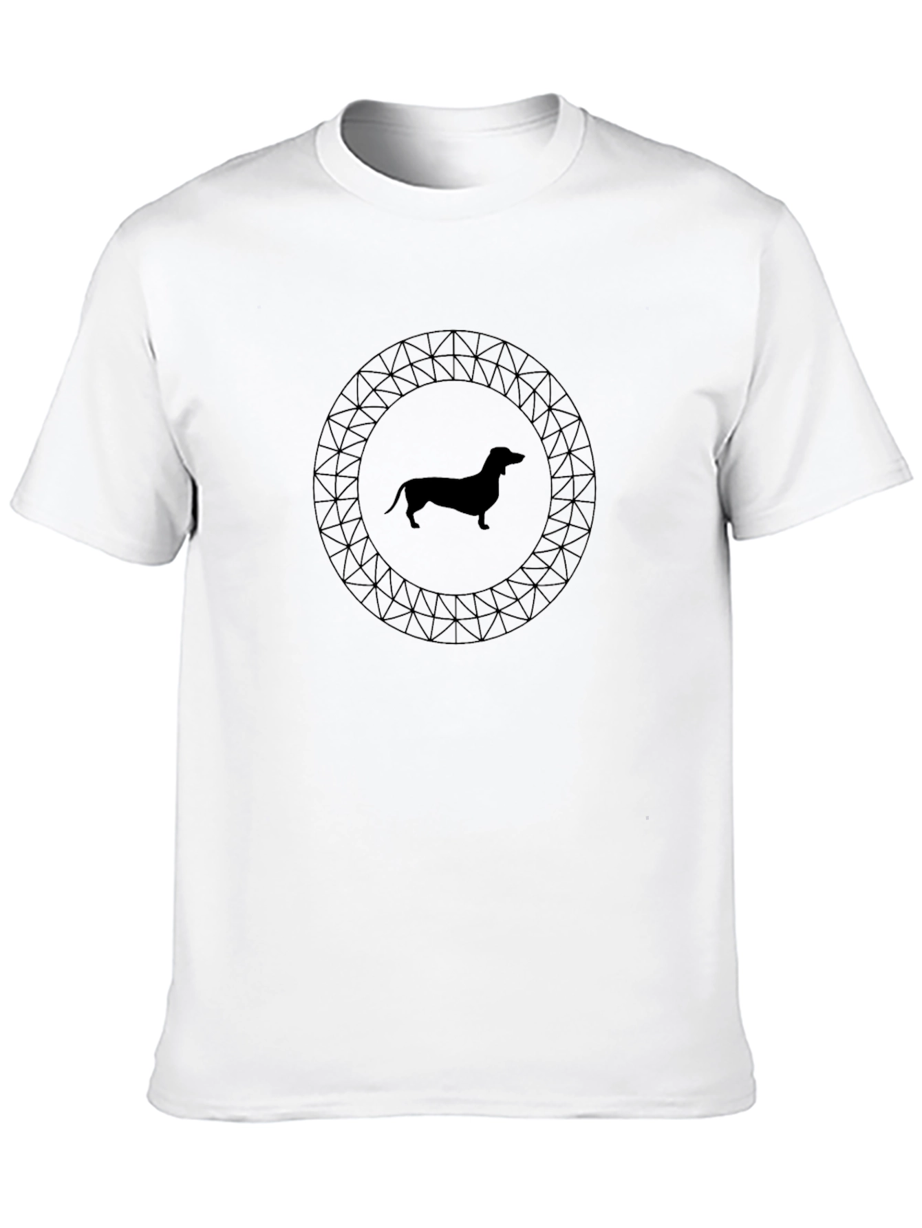 Dachshund Dog Silhouette Graphic Tee - Black