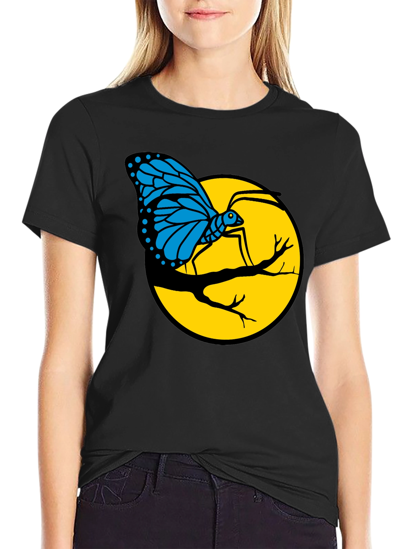 Butterfly on Branch Graphic T-Shirt