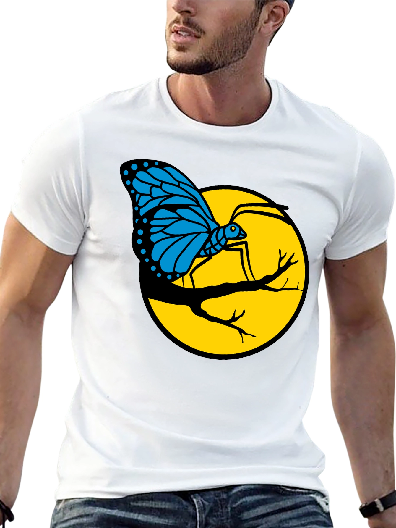 Butterfly on Branch Graphic T-Shirt