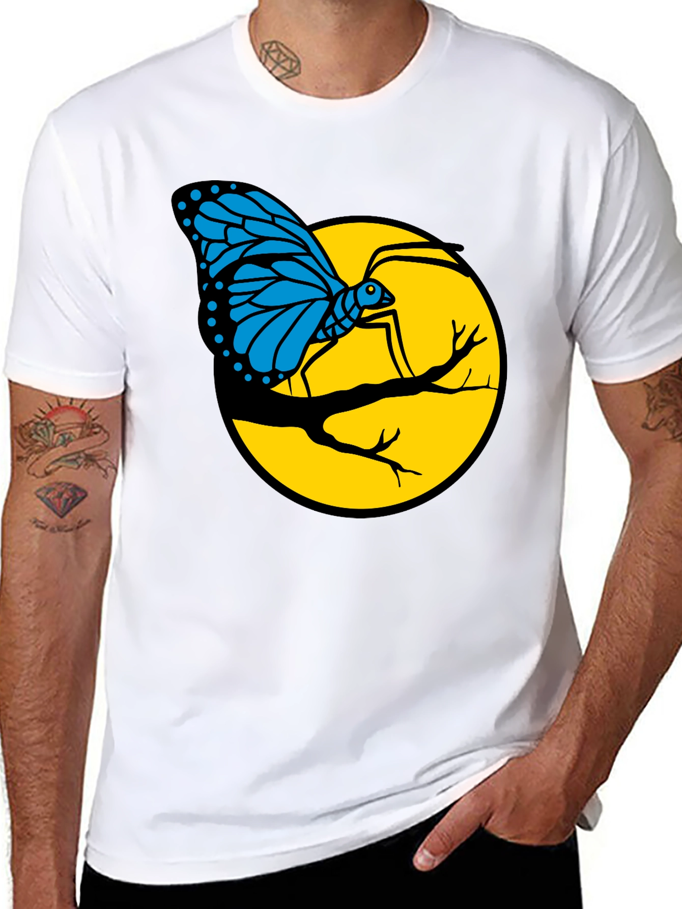 Butterfly on Branch Graphic T-Shirt