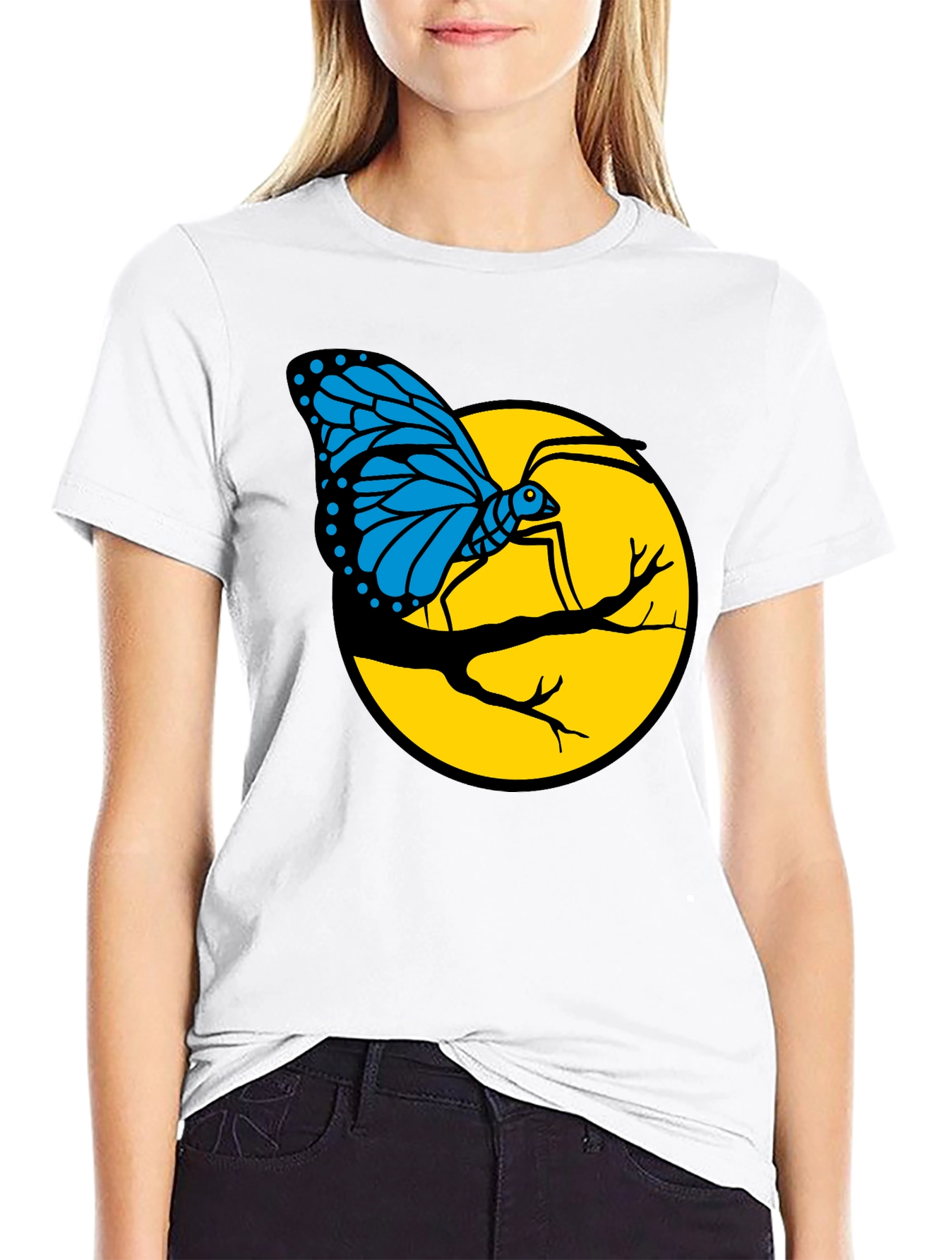 Butterfly on Branch Graphic T-Shirt