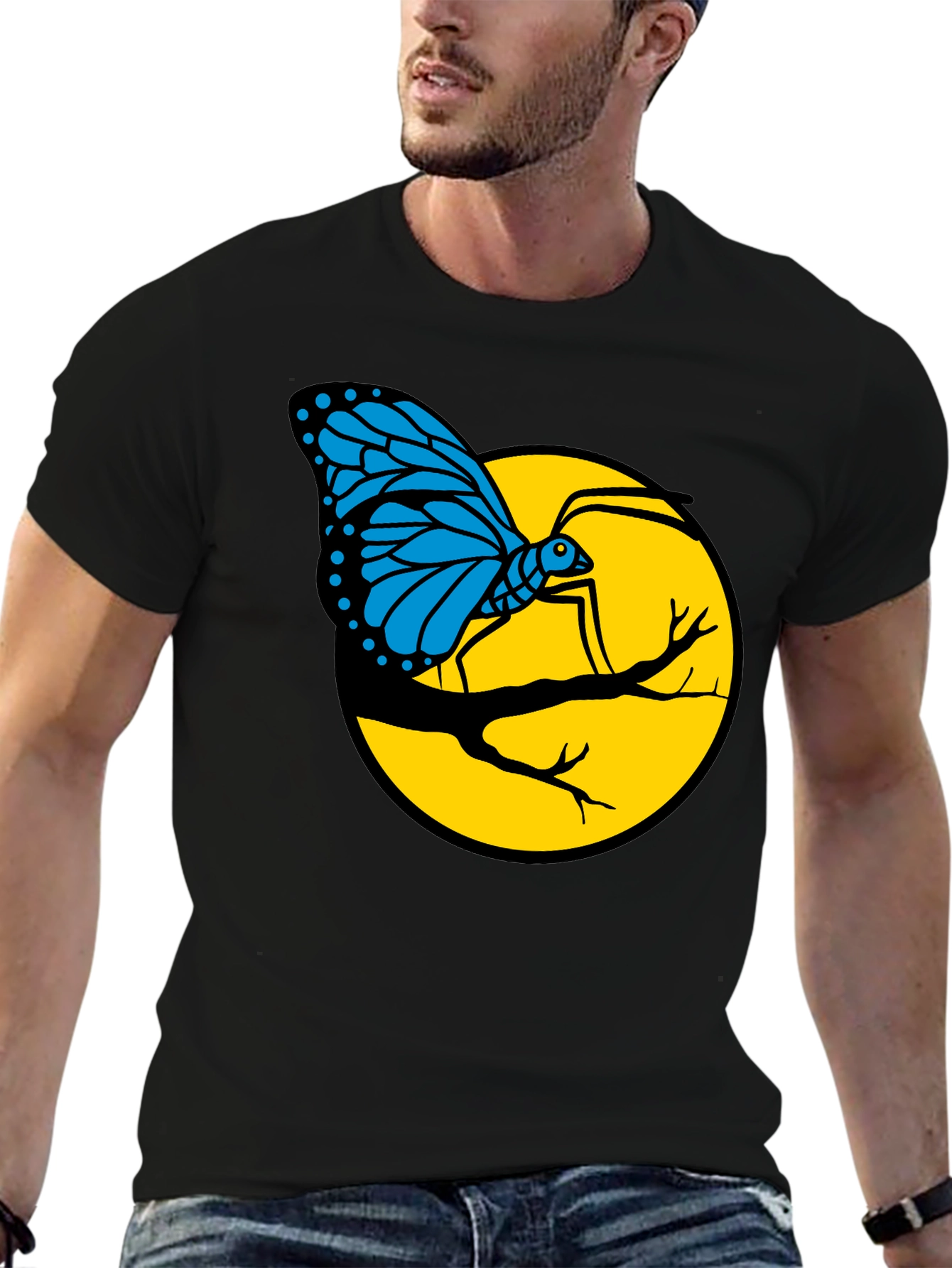 Butterfly on Branch Graphic T-Shirt