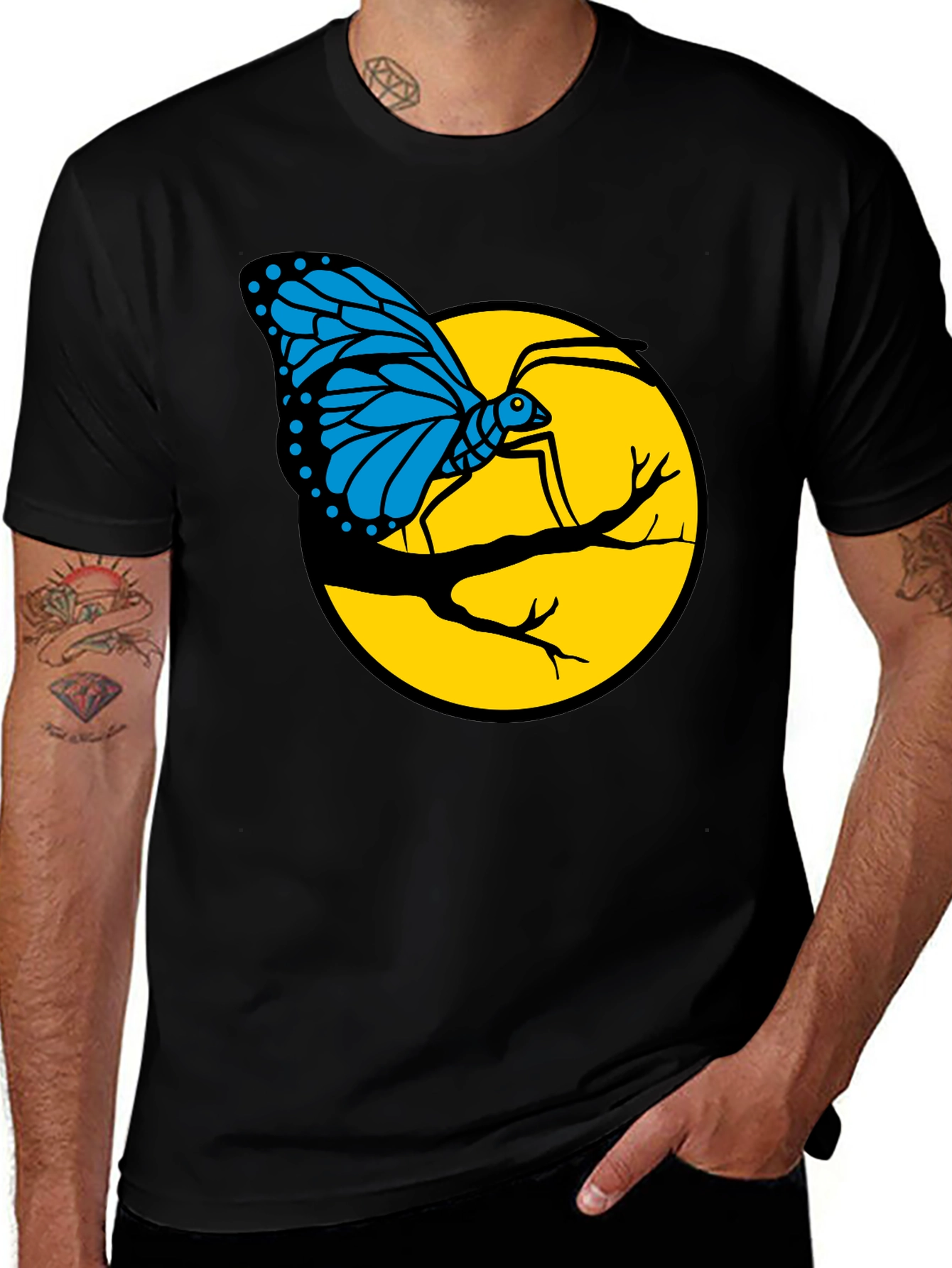 Butterfly on Branch Graphic T-Shirt