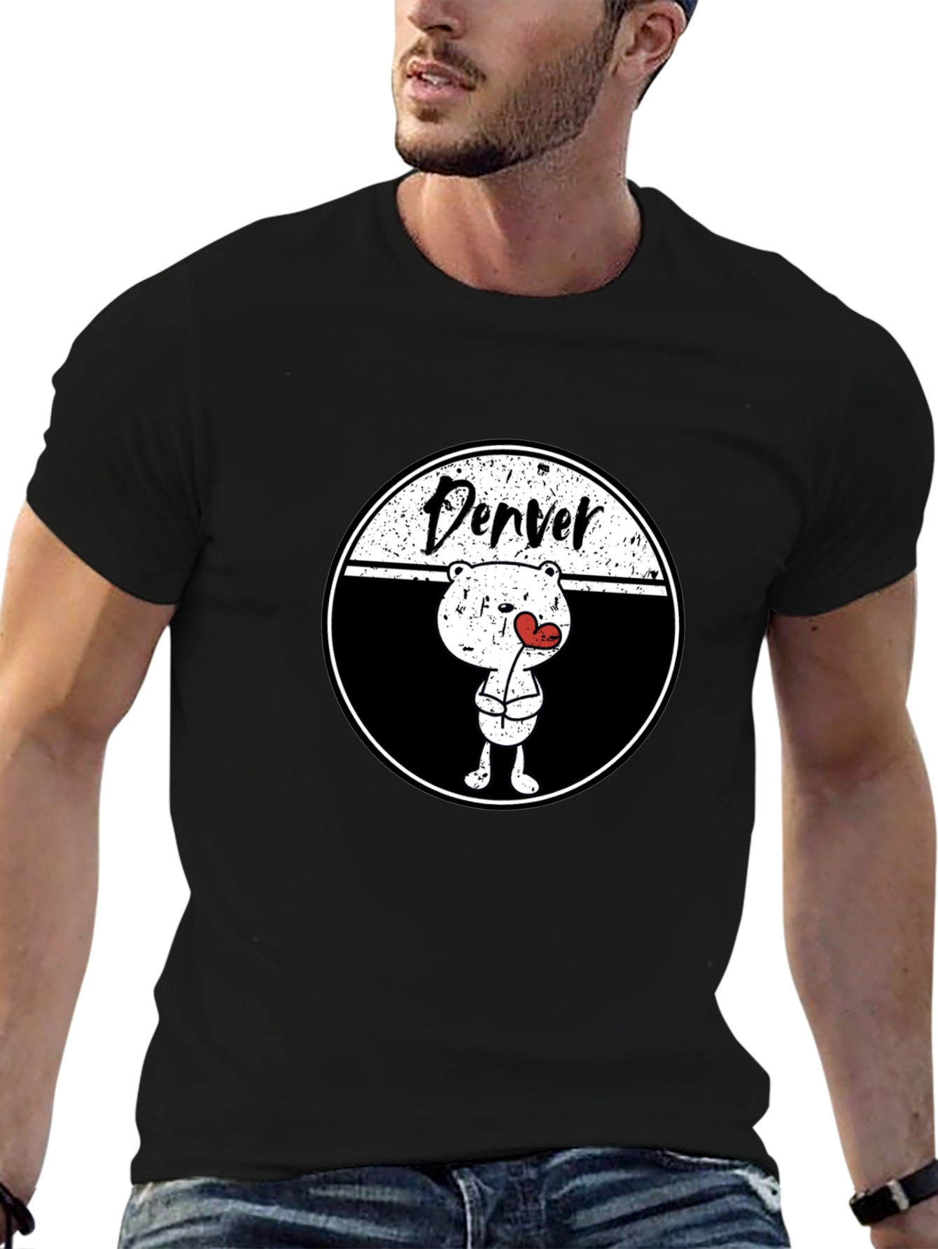 Denver Bear Heart Tee - Cute Graphic T-Shirt