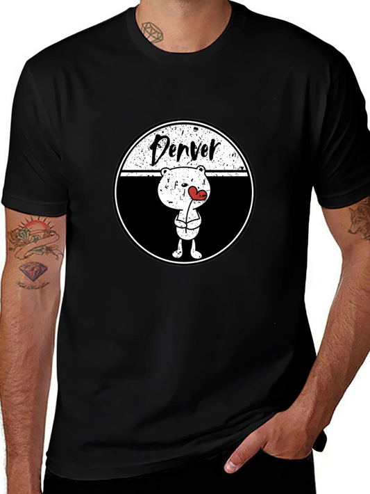 Denver Bear Heart Tee - Cute Graphic T-Shirt