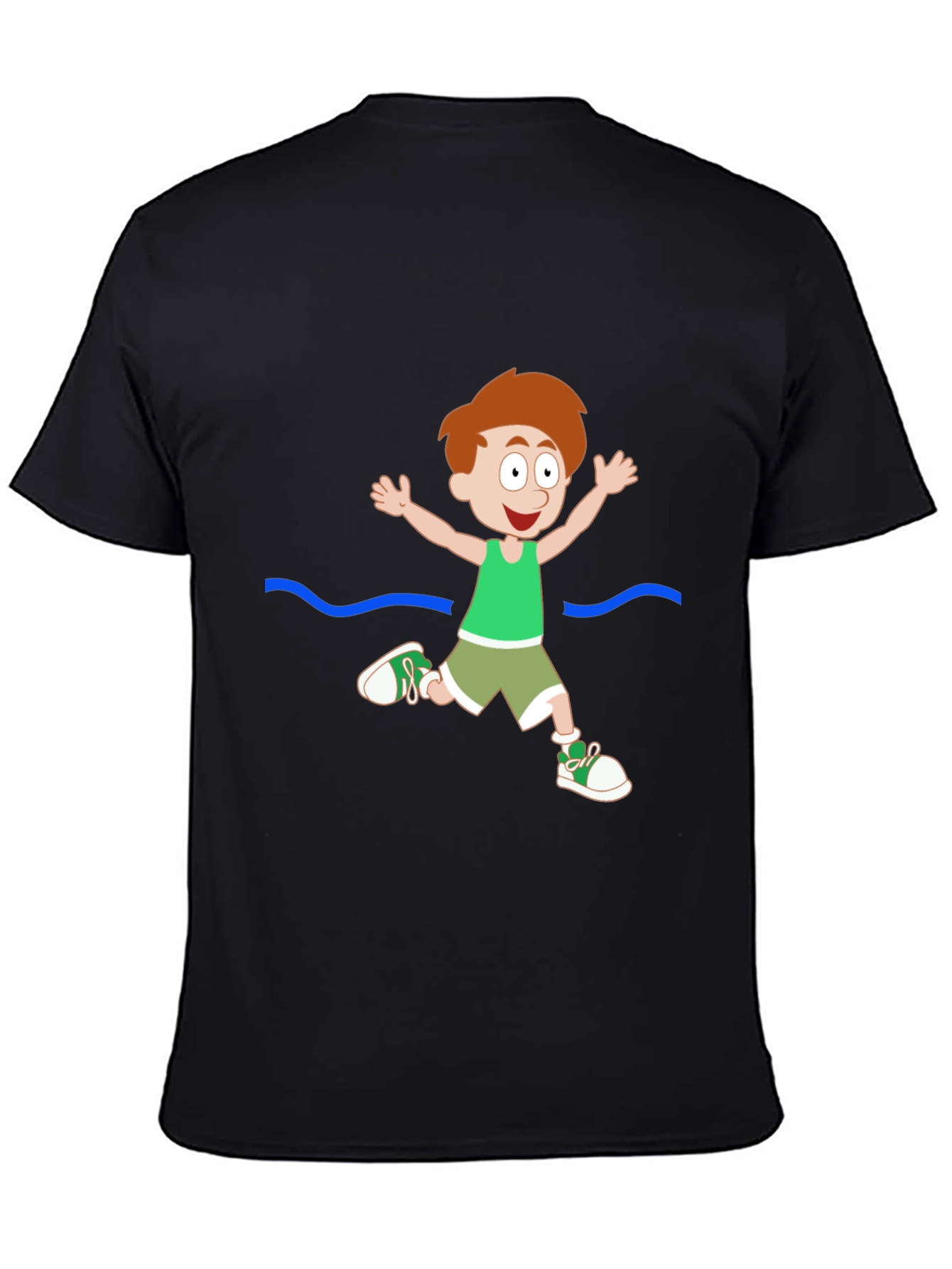 Cartoon Boy Black T-Shirt