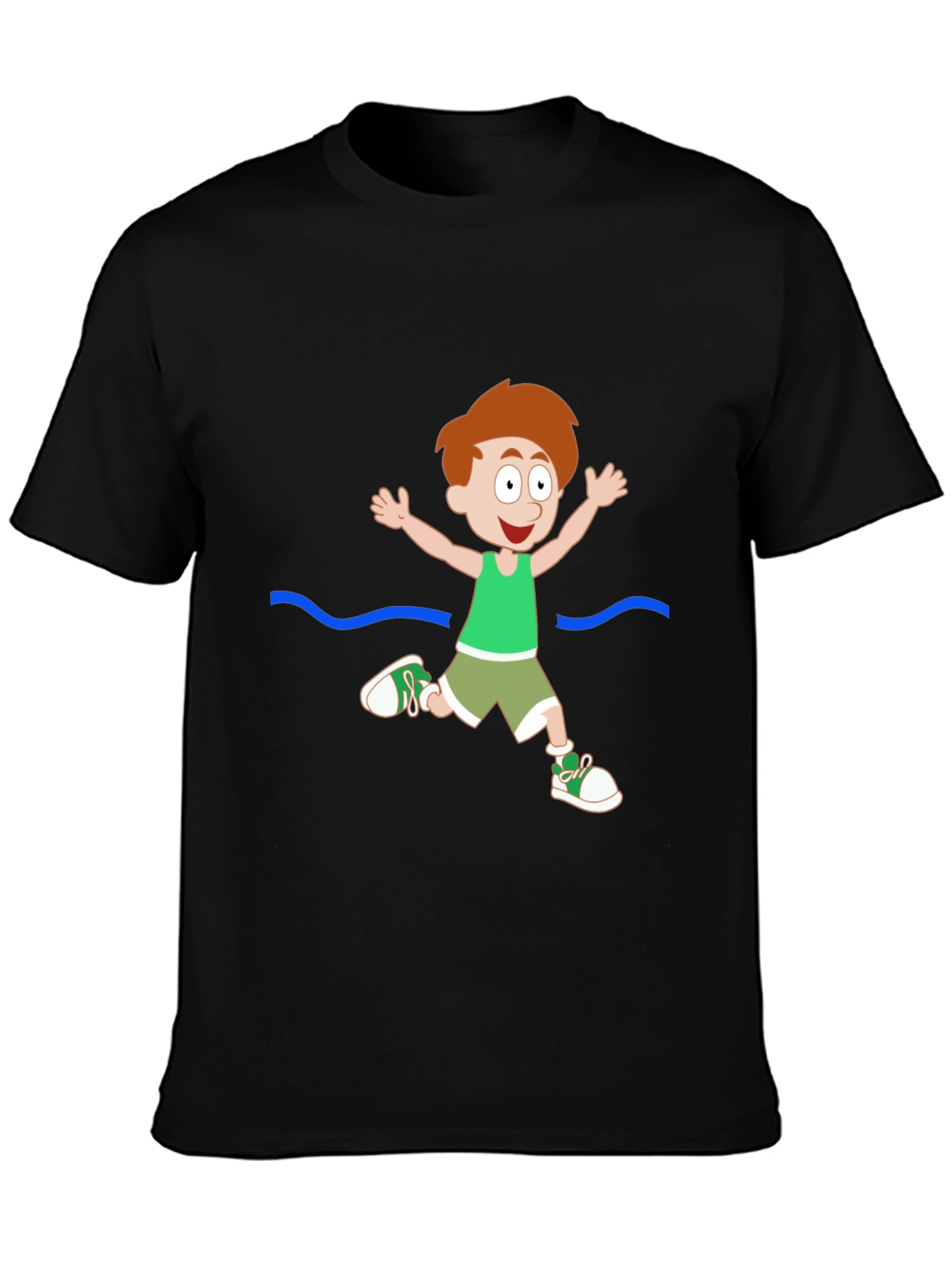 Cartoon Boy Black T-Shirt
