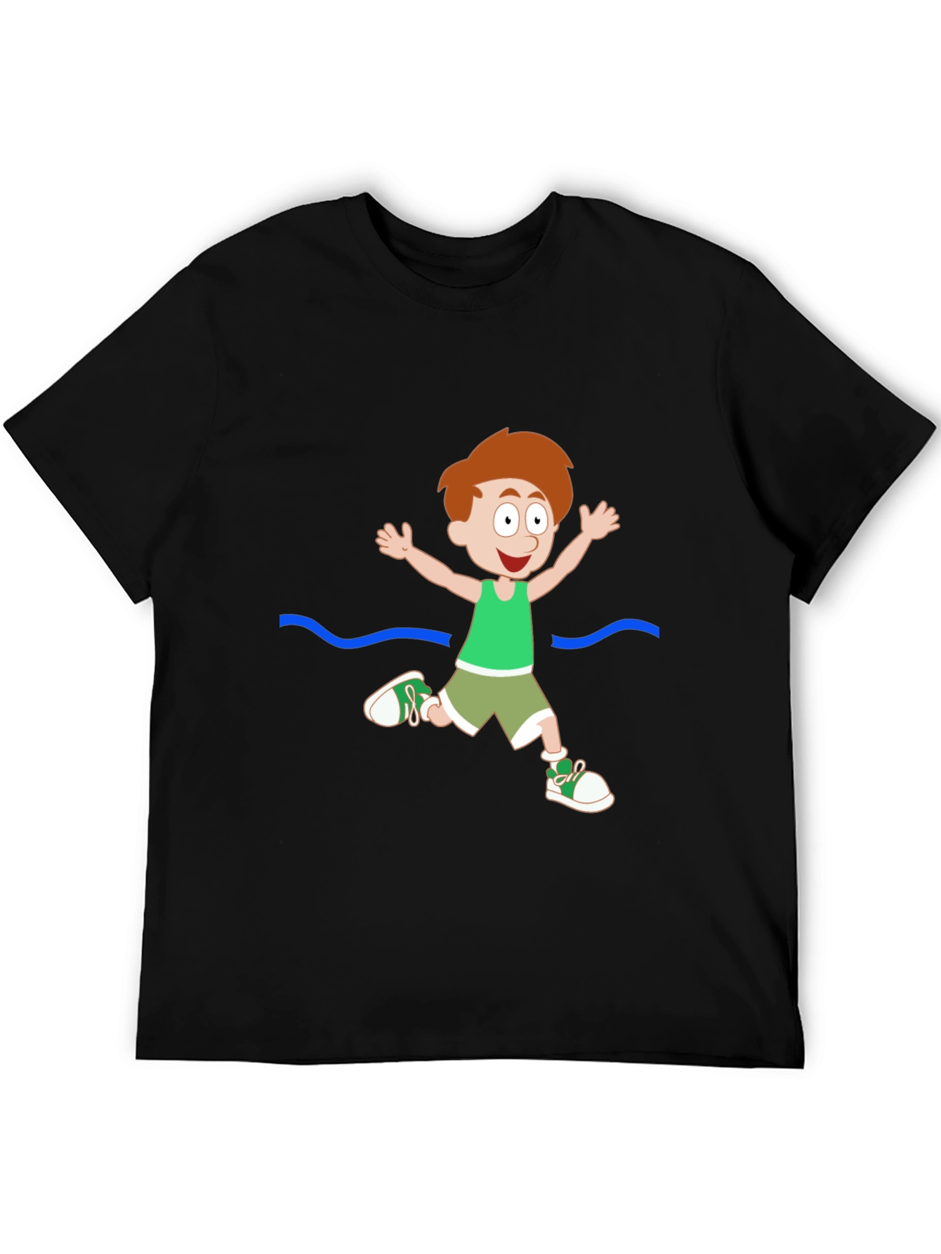 Cartoon Boy Black T-Shirt