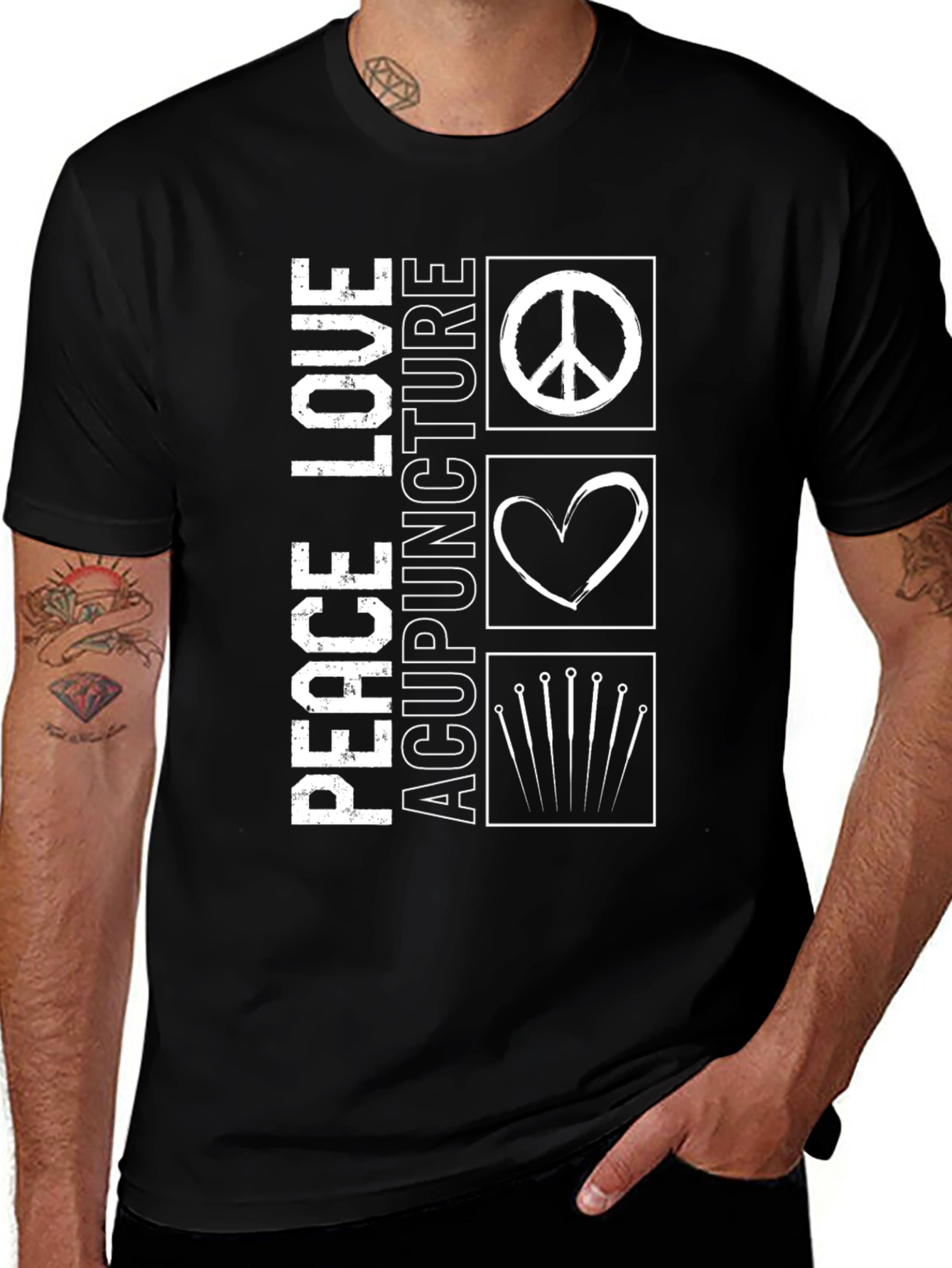 Peace Love Acupuncture Graphic T-Shirt