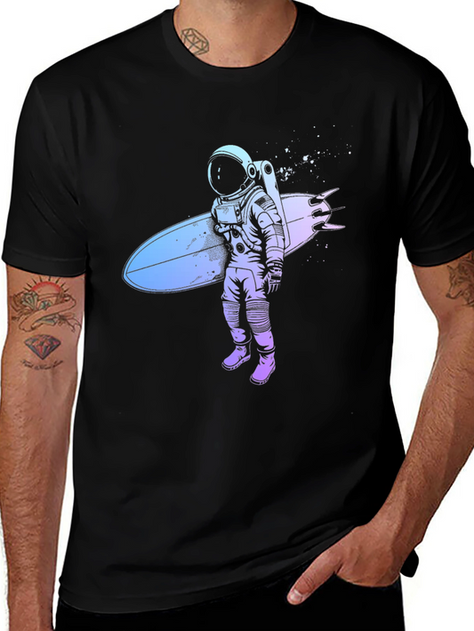 Astronaut Surfer Graphic T-Shirt - Cool Space Design