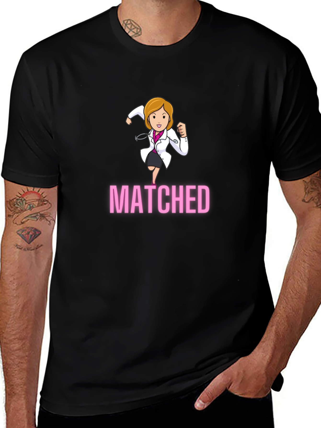 Matched Doctor Graphic Tee - Medical Resident Gift