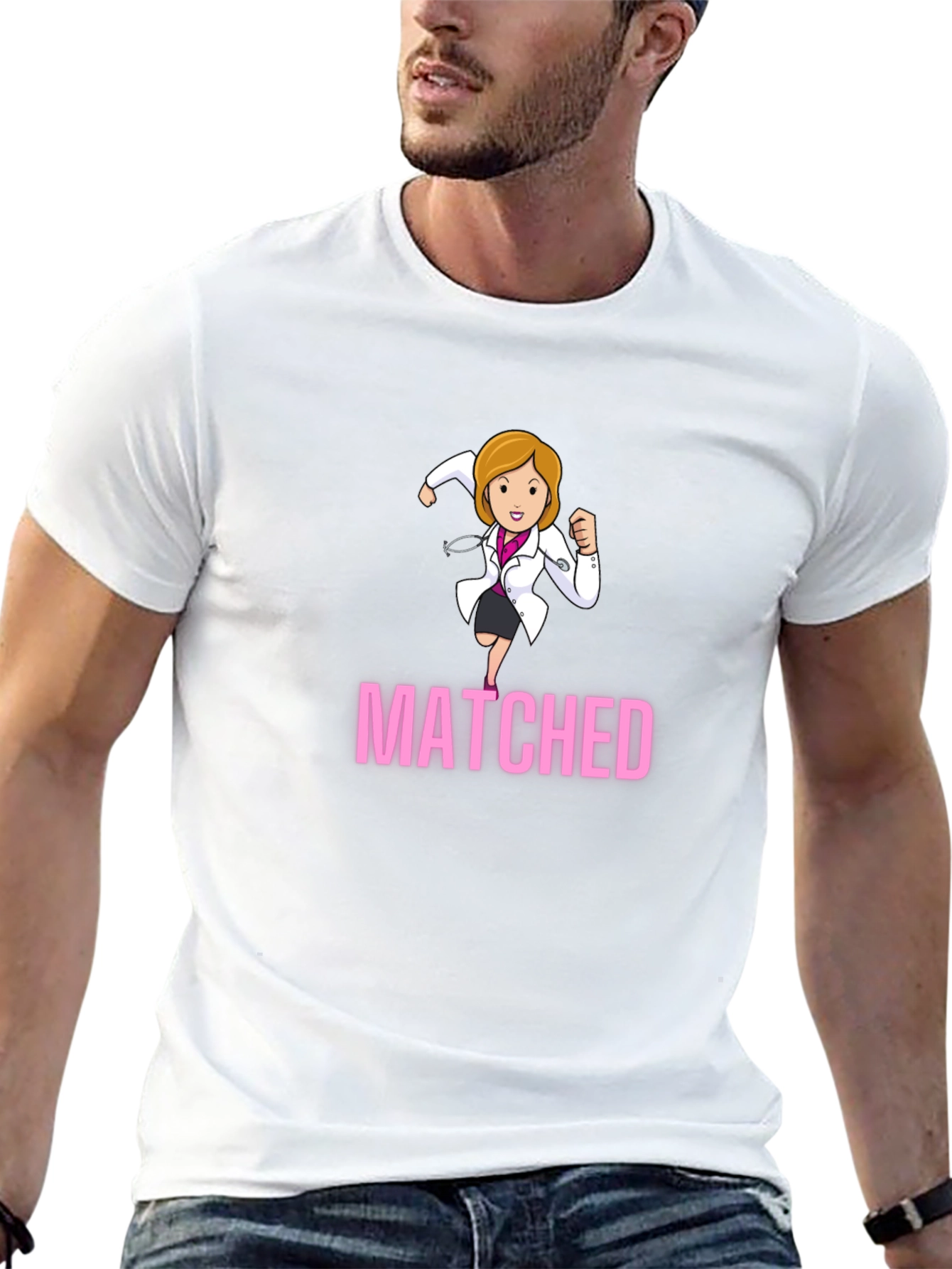 Matched Doctor Graphic Tee - Medical Resident Gift