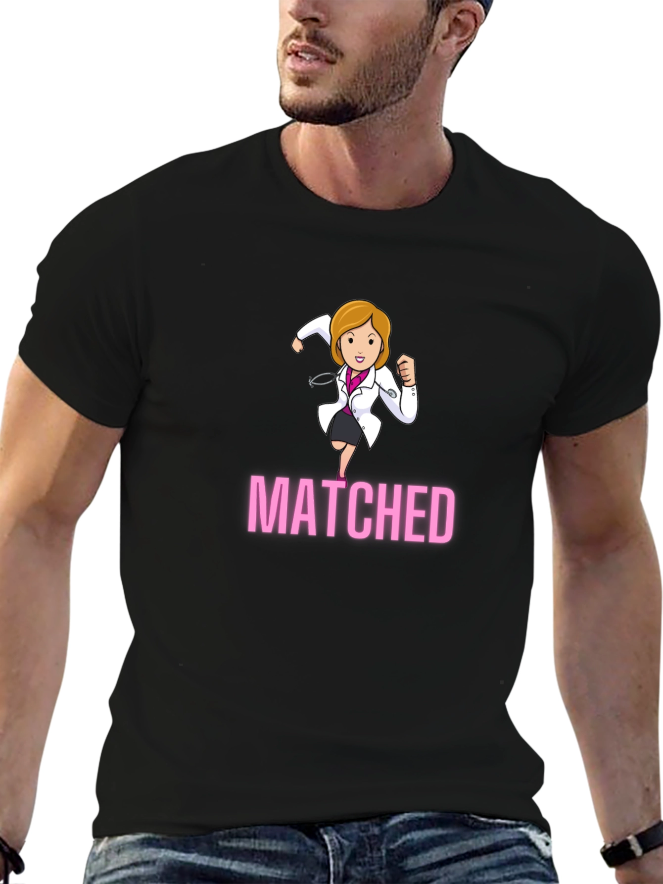 Matched Doctor Graphic Tee - Medical Resident Gift
