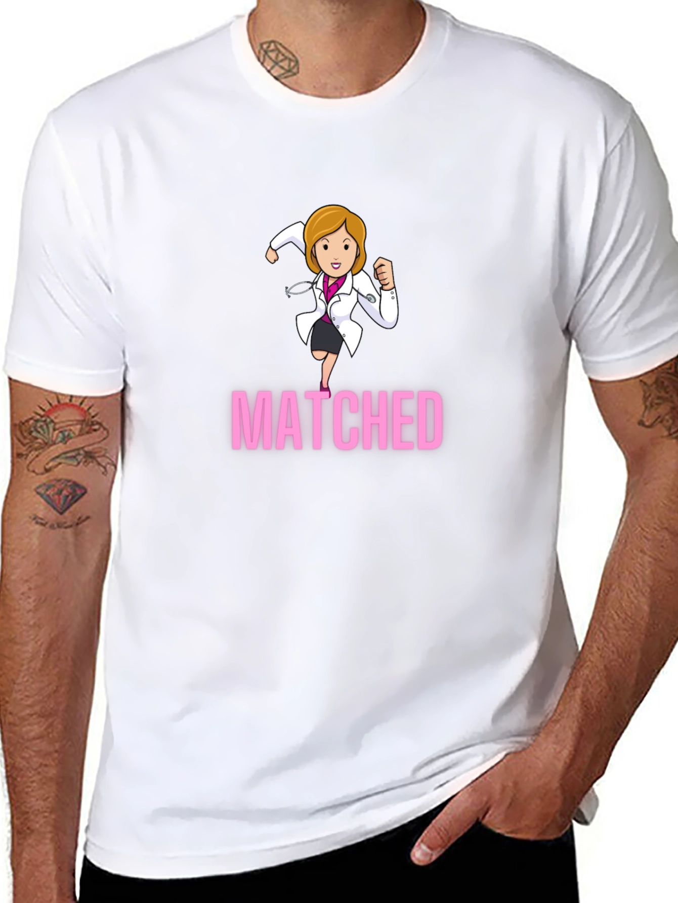 Matched Doctor Graphic Tee - Medical Resident Gift