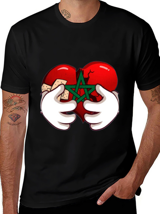 Mended Heart Graphic Tee - Black Crewneck