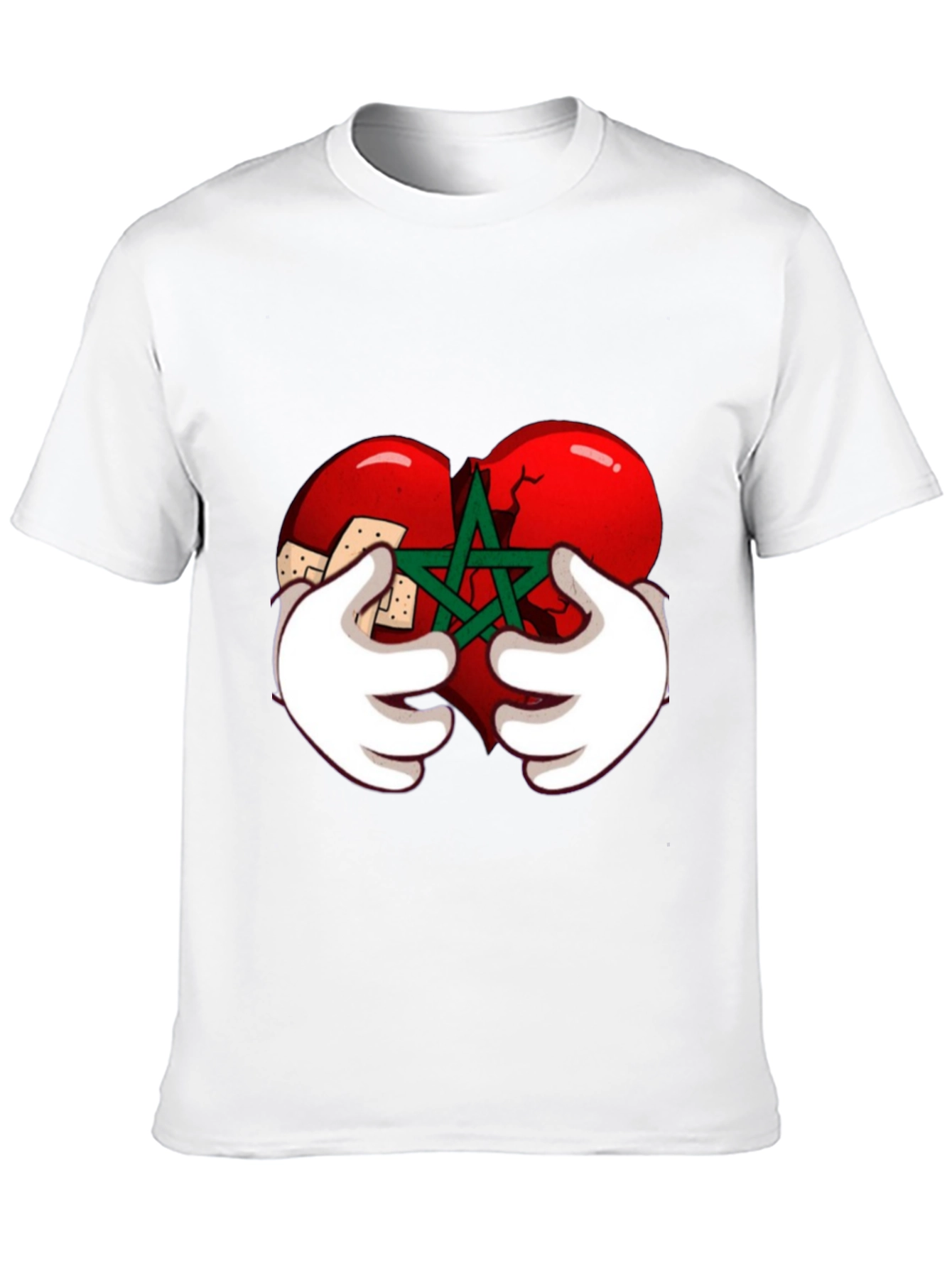 Mended Heart Graphic Tee - Black Crewneck