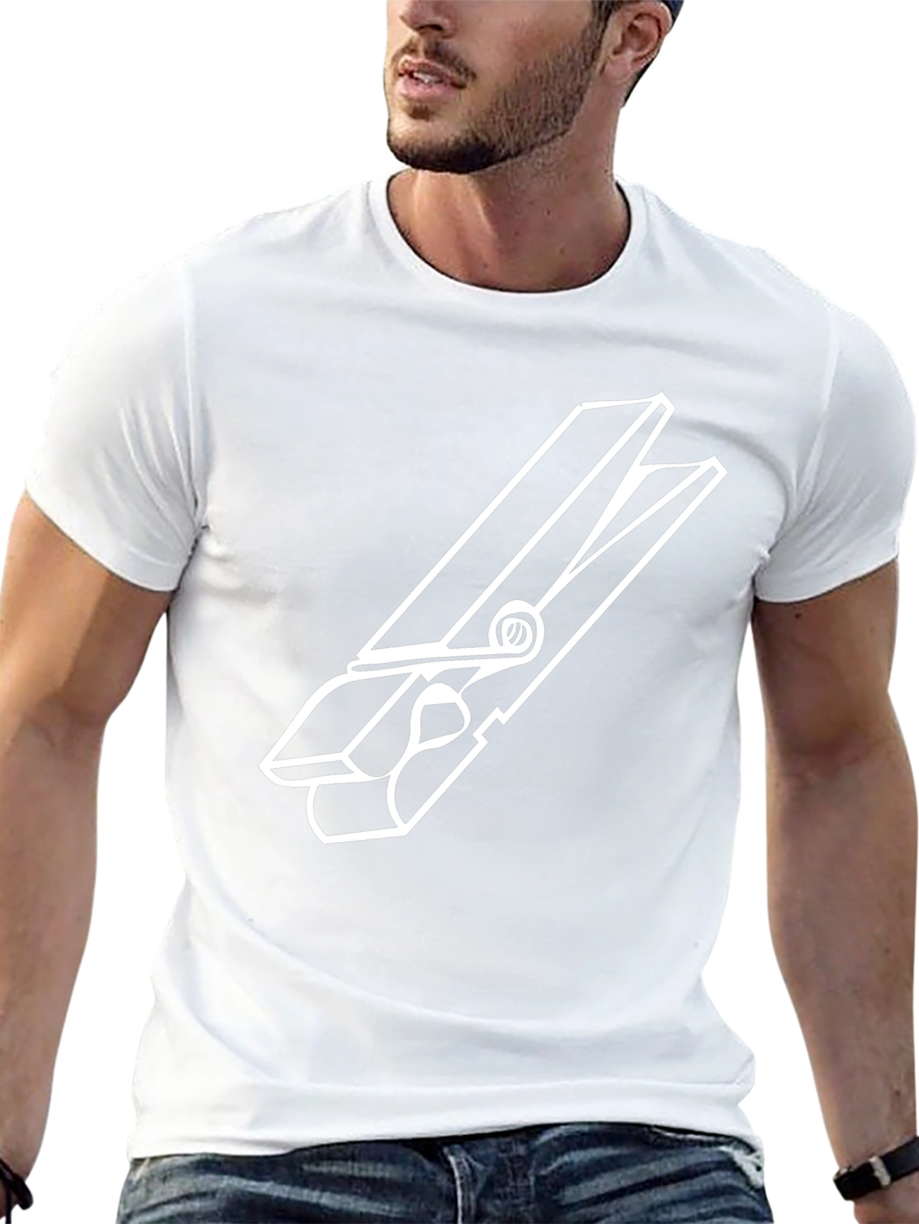 Clothespin Graphic Tee - Quirky Casual Style