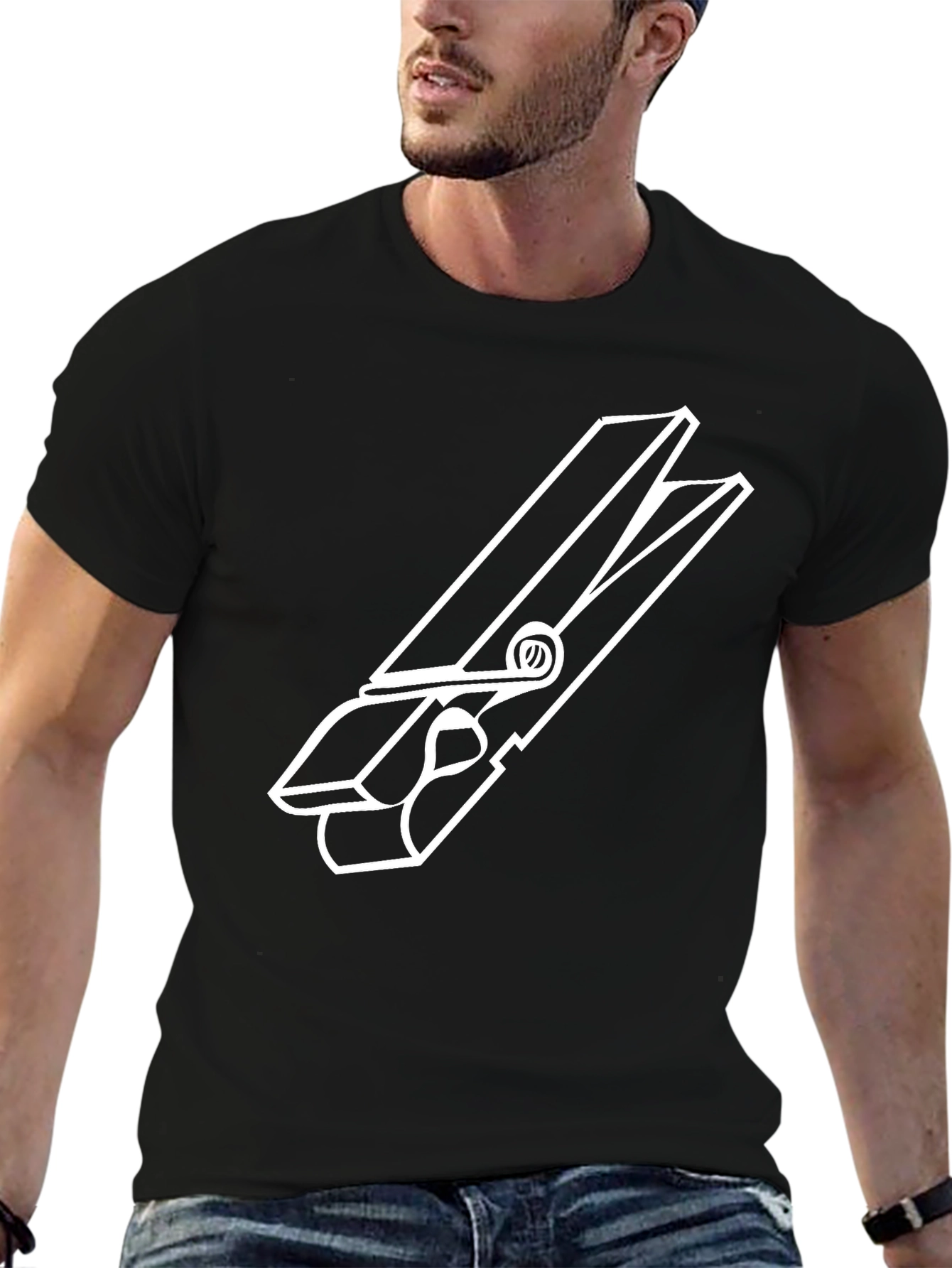 Clothespin Graphic Tee - Quirky Casual Style